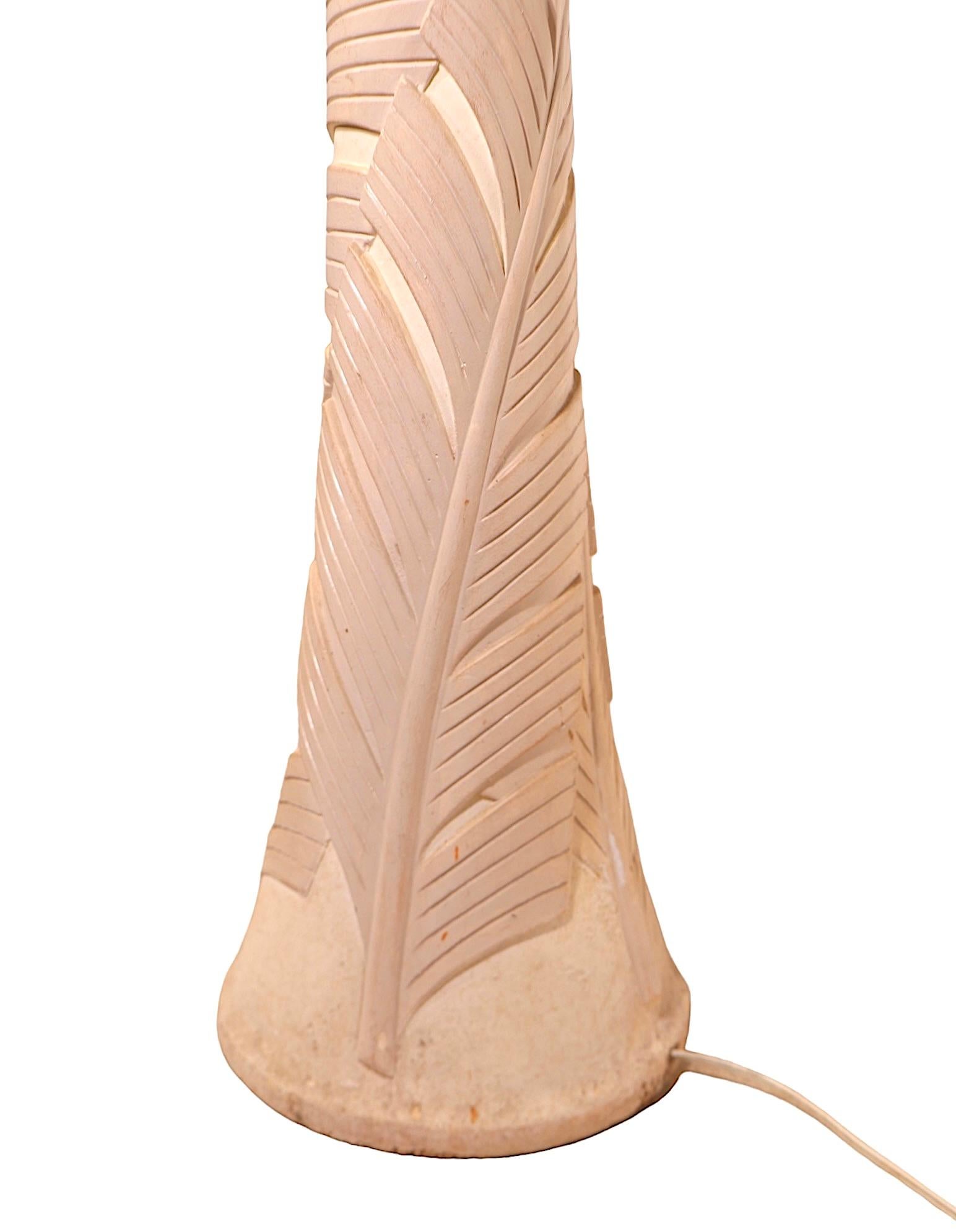 1980's  Torchère en plâtre moderne Art Déco Revival Hollywood Regency de Palm Beach en vente 13