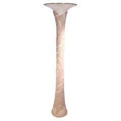 1980's  Art Deco Revival Hollywood Regency Palm Beach Modern Plaster Torchiere