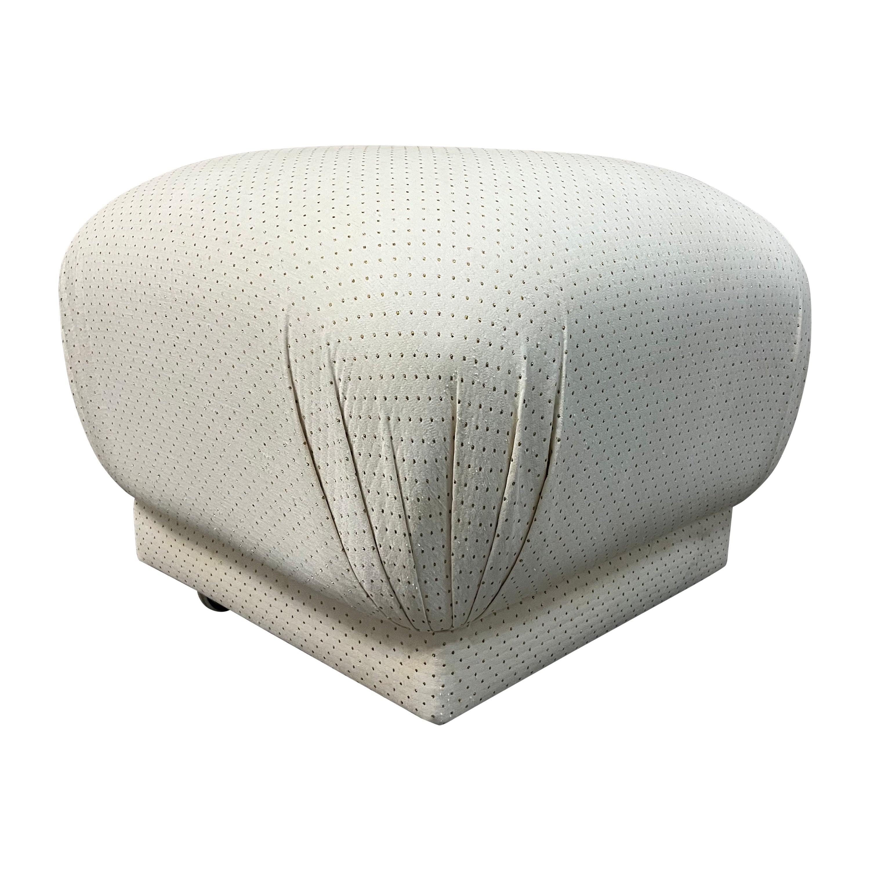 1980s Art Deco Revival Souffle Ottoman mit Rollen im Karl Springer Stil