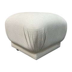 1980s Art Deco Revival Souffle Ottoman With Casters in the Karl Springer Style