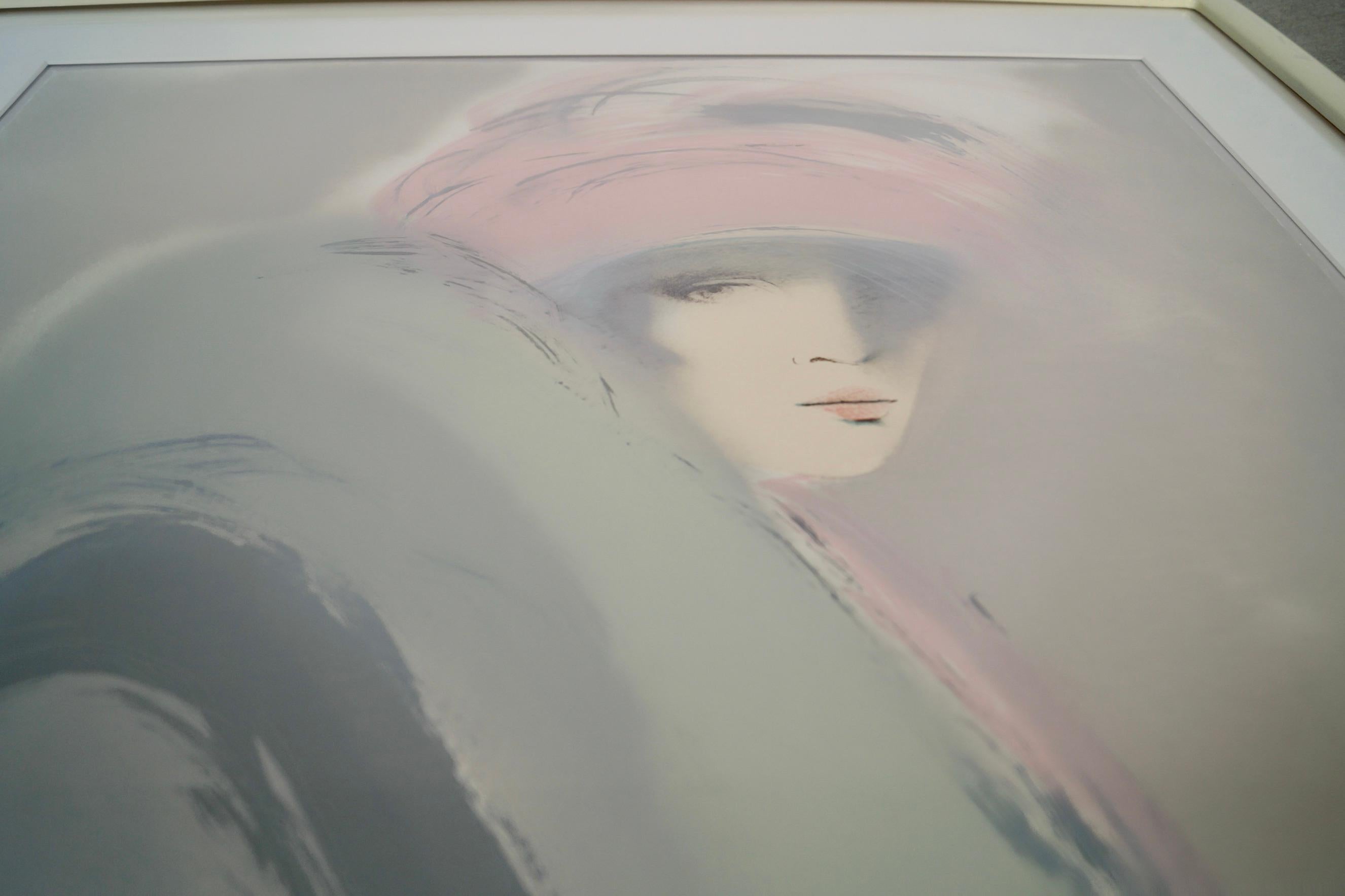 1980's Art Deco signiert Abstrakt Künstler Proof Vicky Montesinos Lithographie im Angebot 3