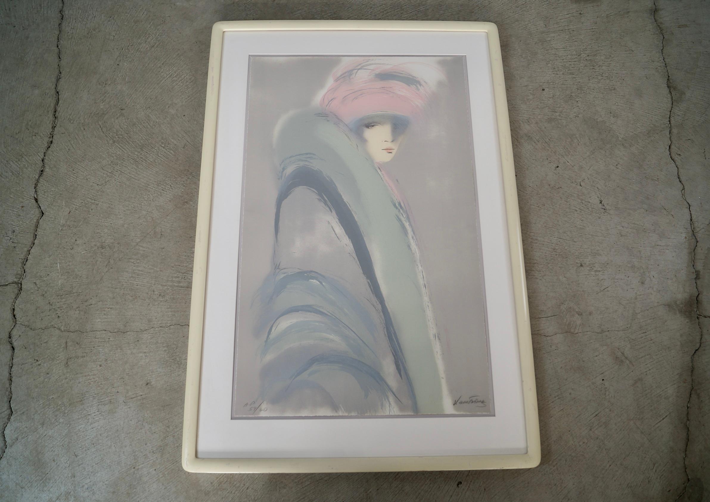 1980's Art Deco signiert Abstrakt Künstler Proof Vicky Montesinos Lithographie (Art déco) im Angebot