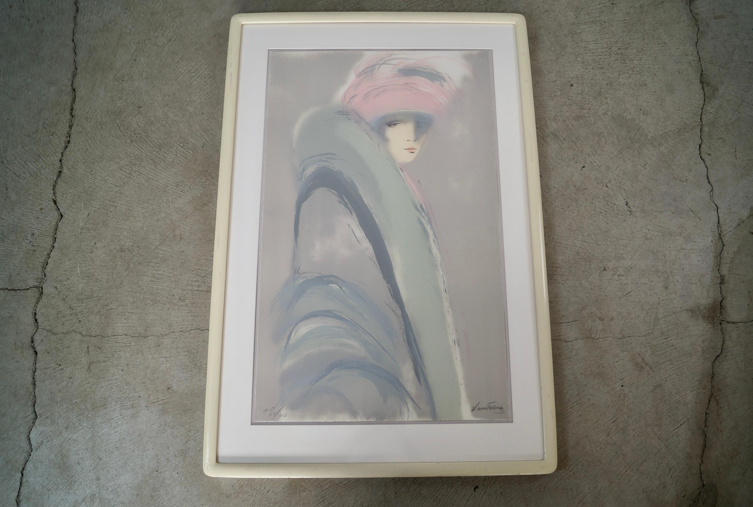 1980's Art Deco signiert Abstrakt Künstler Proof Vicky Montesinos Lithographie (amerikanisch) im Angebot