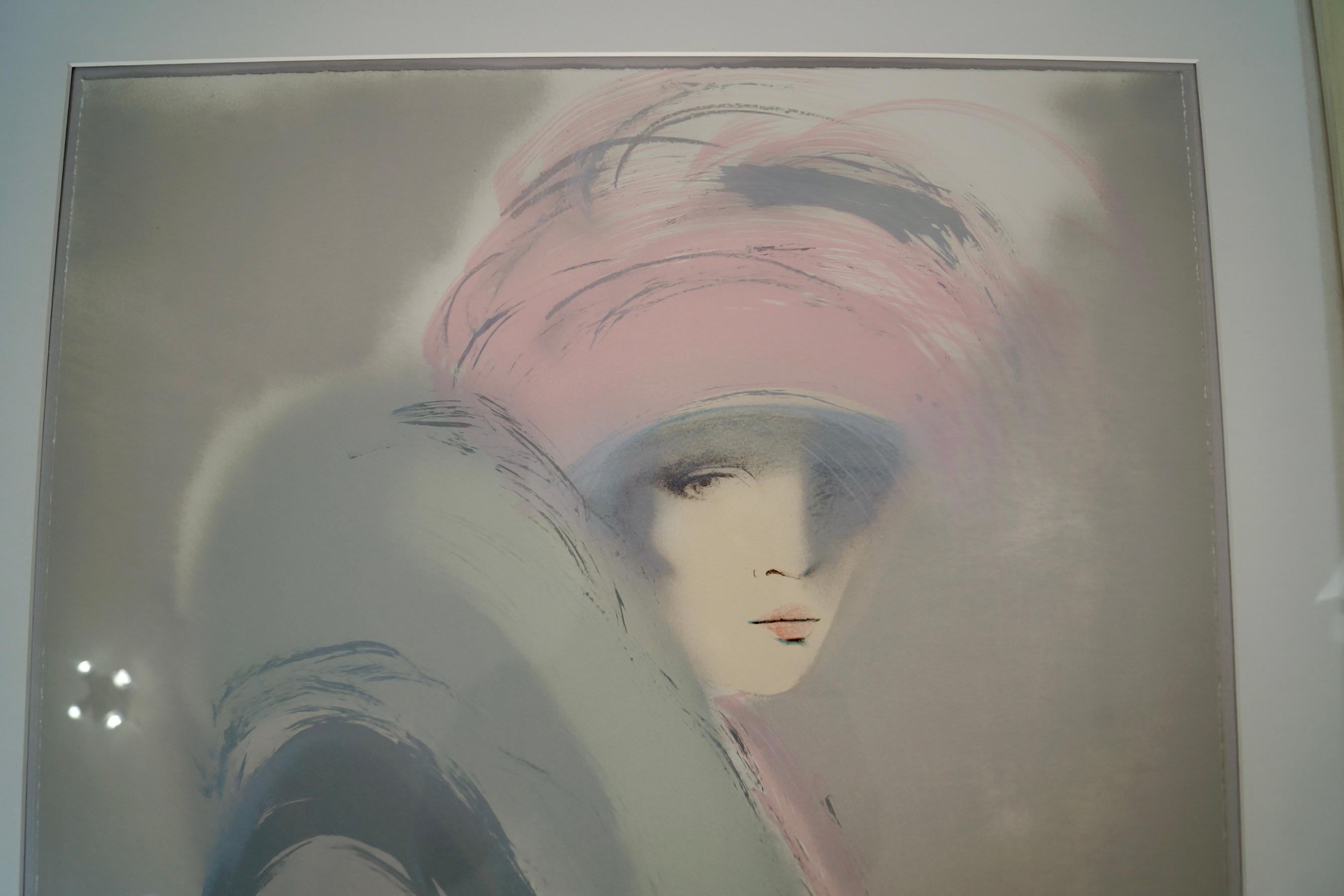 1980's Art Deco signiert Abstrakt Künstler Proof Vicky Montesinos Lithographie im Zustand „Gut“ im Angebot in Burbank, CA