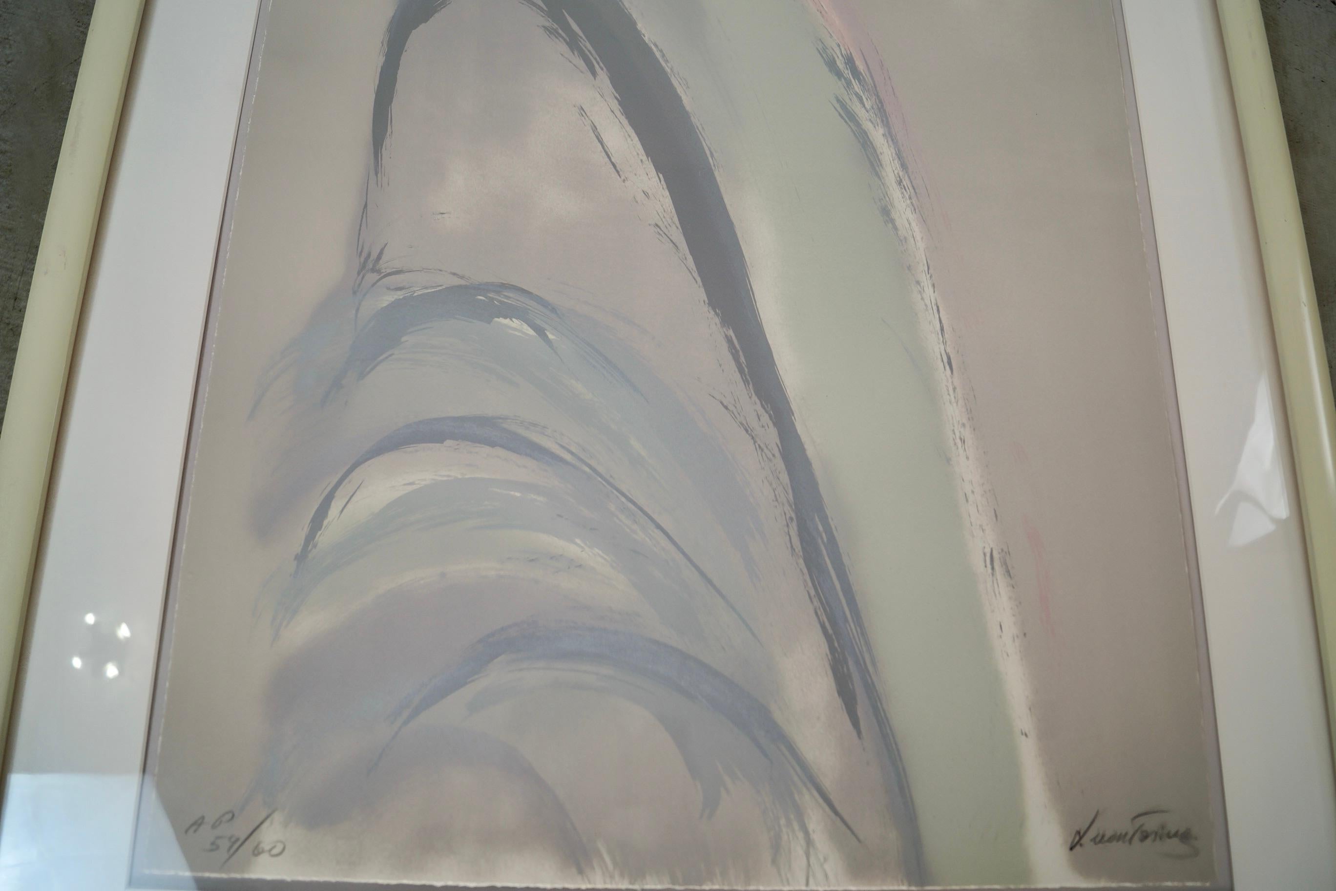 1980's Art Deco signiert Abstrakt Künstler Proof Vicky Montesinos Lithographie (Plexiglas) im Angebot