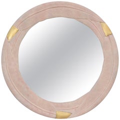 1980s Art Deco Style Banana Leaf Motif Wall Mirror