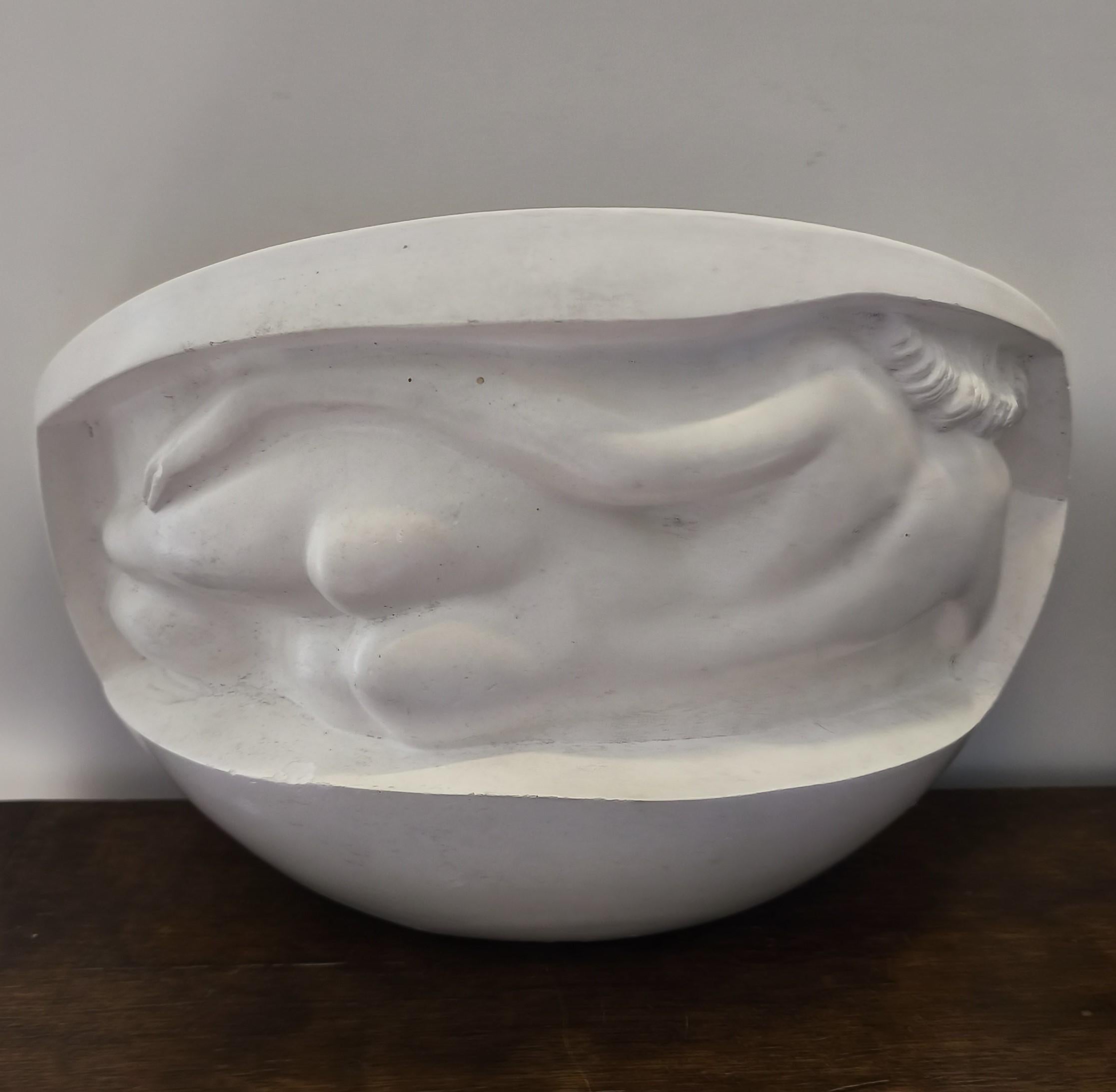 Par de apliques de estilo Art Decó de los años 80 con decoración de mujeres desnudas, escayola Francés en venta