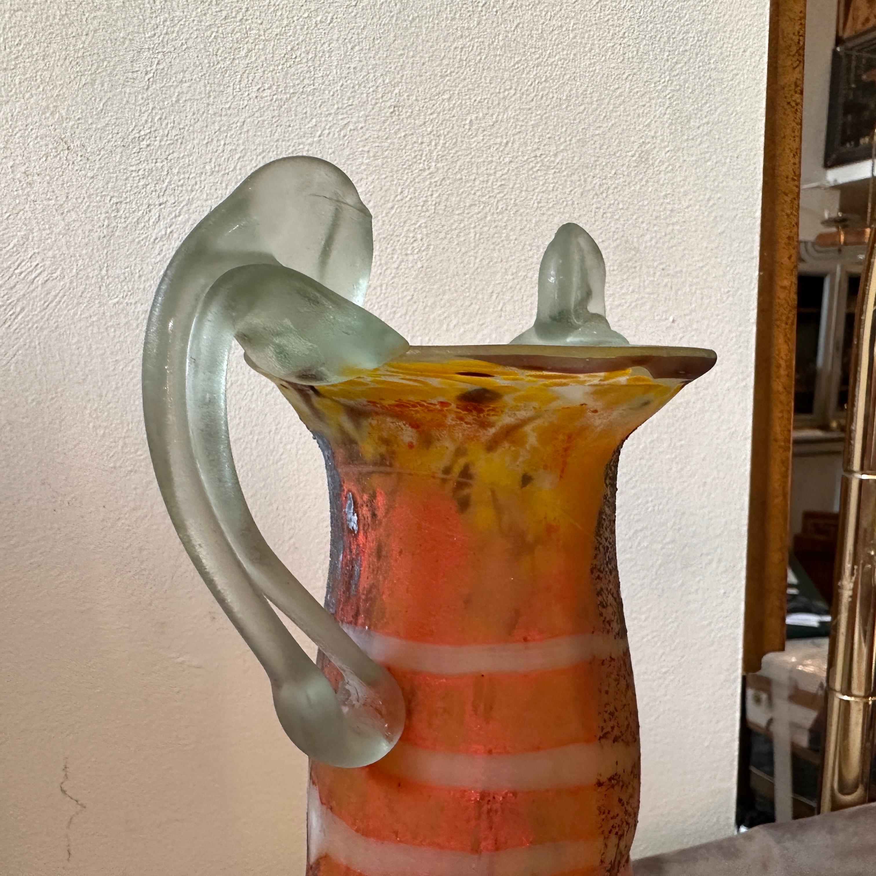 Vaso ad anfora in vetro di Murano stile Art Nouveau degli anni '80 in vendita 4