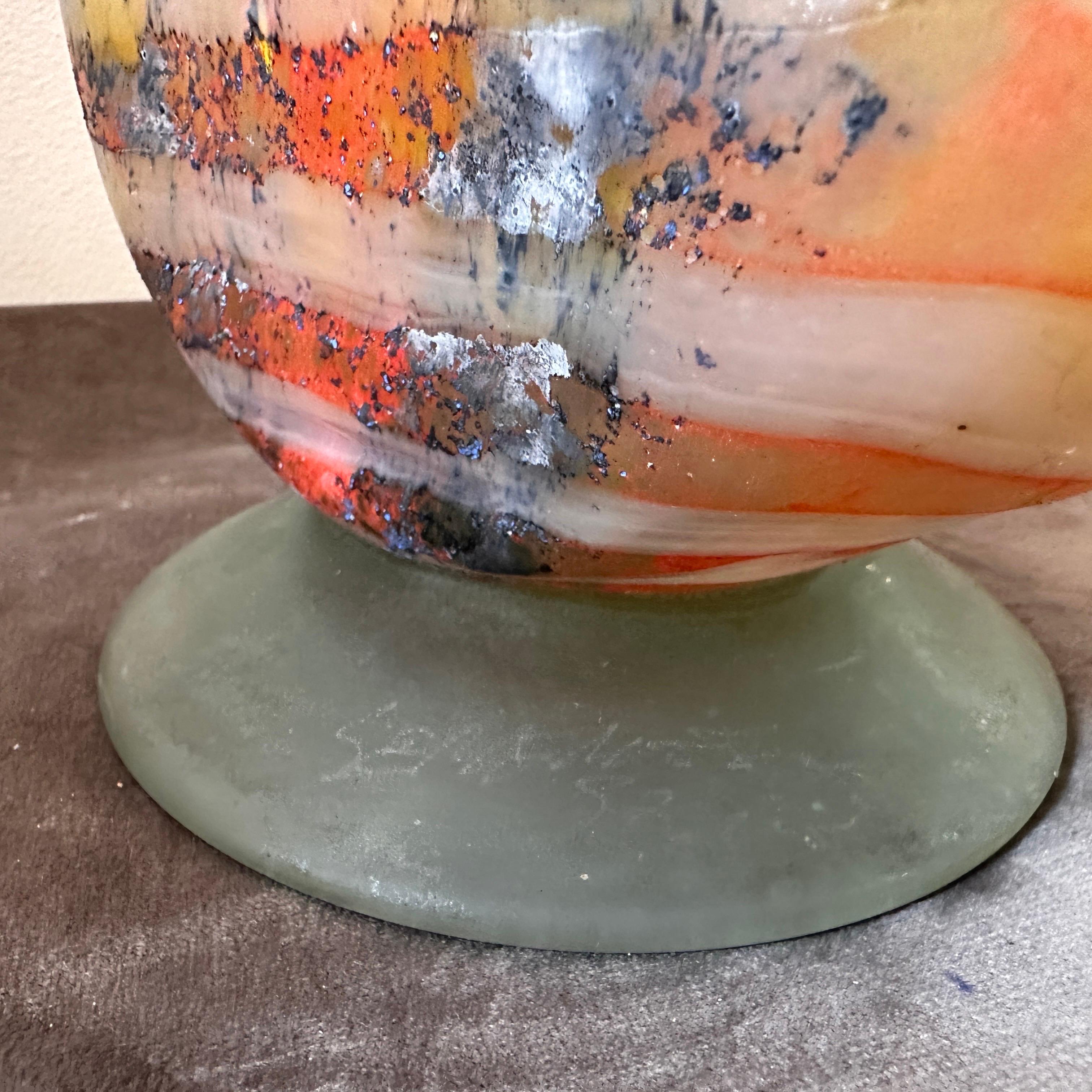 Vetro di Murano Vaso ad anfora in vetro di Murano stile Art Nouveau degli anni '80 in vendita