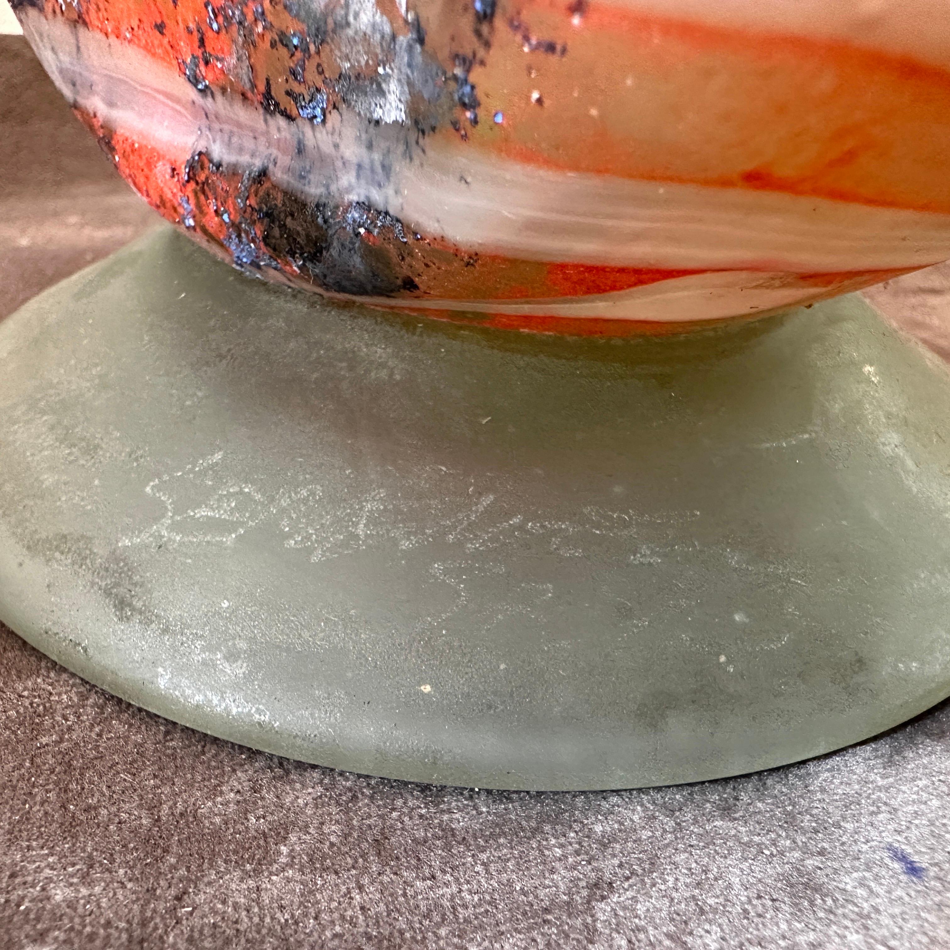 Vaso ad anfora in vetro di Murano stile Art Nouveau degli anni '80 in vendita 2