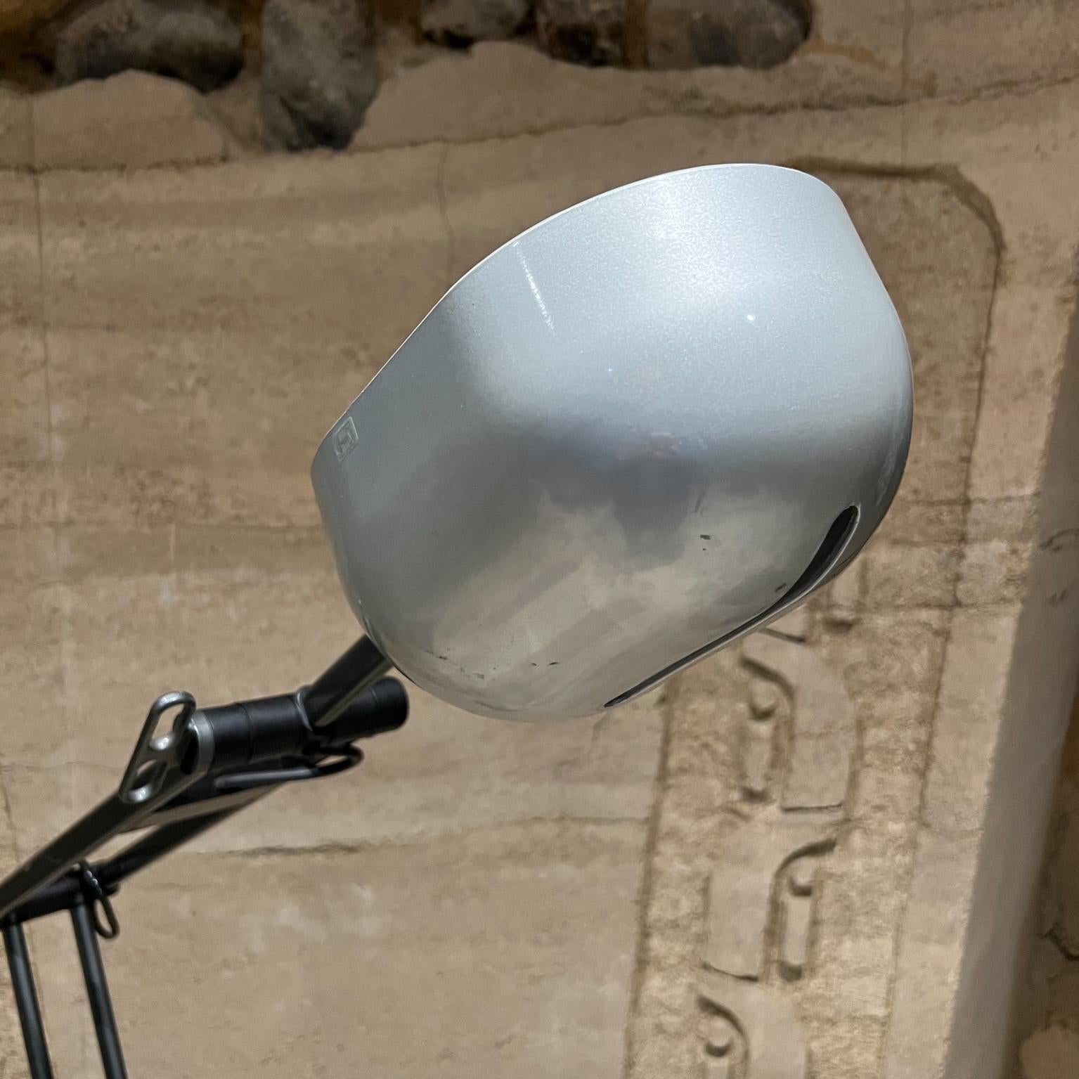 1980s Artemide Adone Vintage Metal Adjustable Floor Lamp Stone Base In Good Condition For Sale In Chula Vista, CA