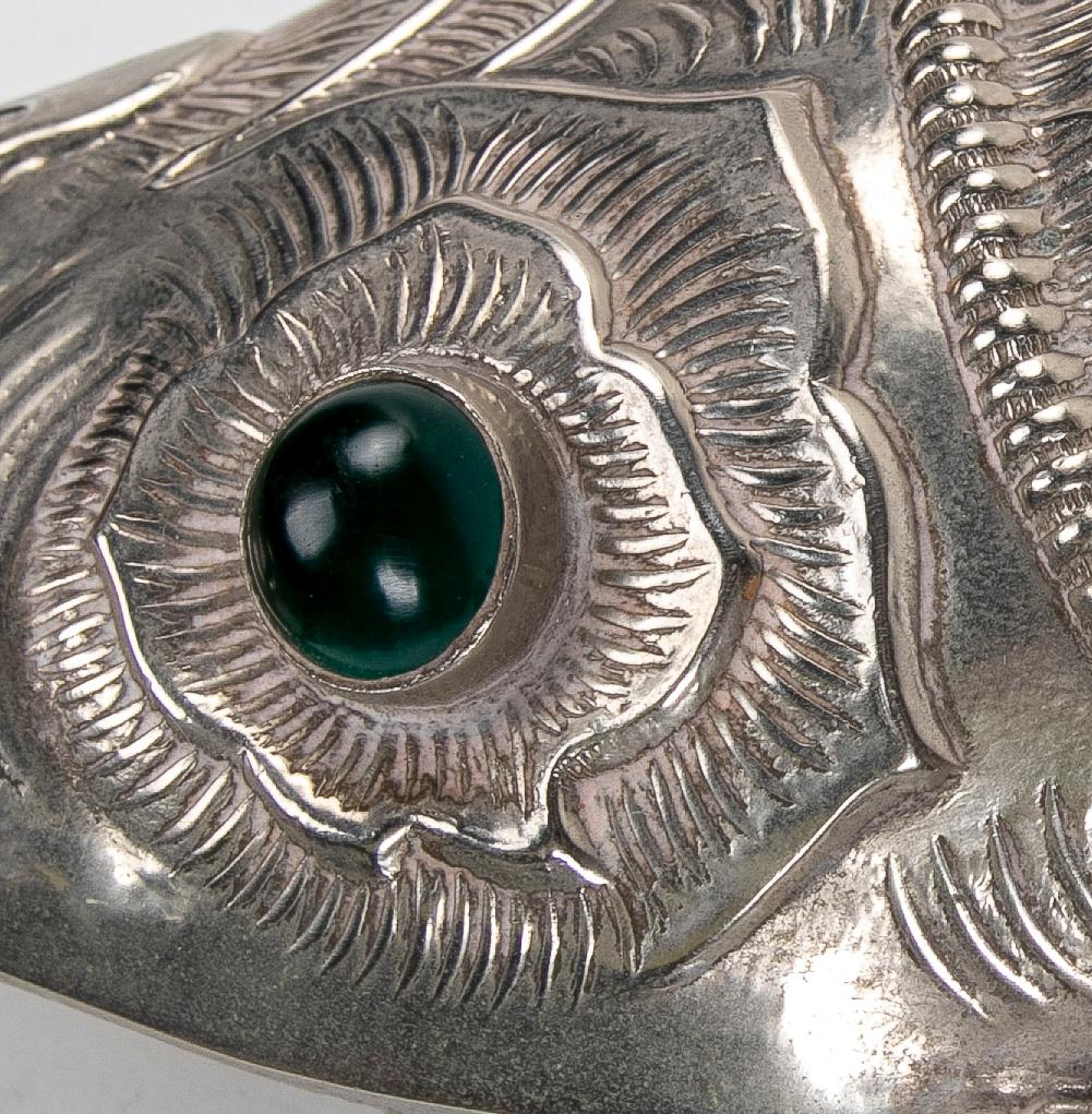 1980s Articulated Silver Fish with Glass Eyes  9