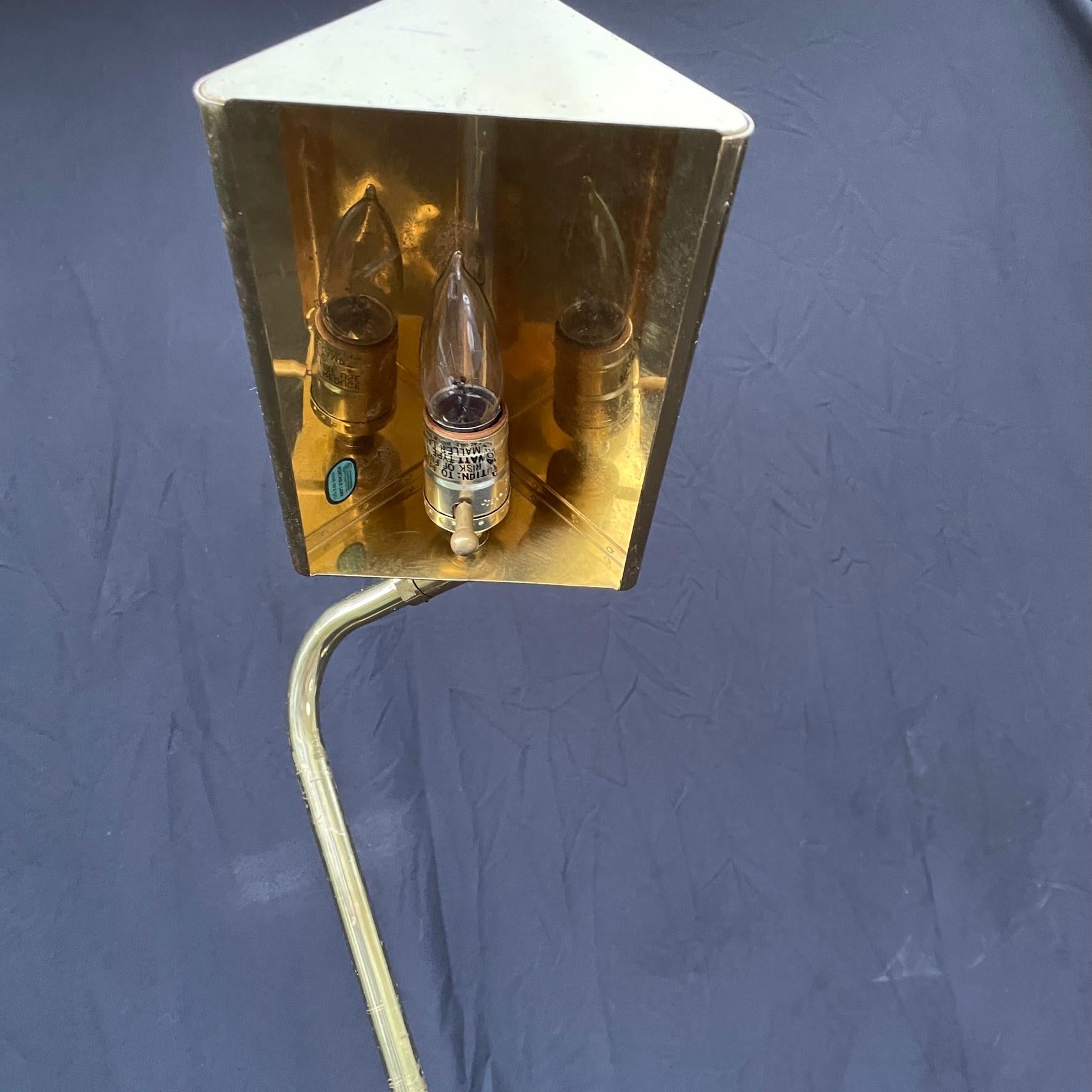 Other 1980s Articulating and Adjustable Brass Pharmacy Lamp For Sale