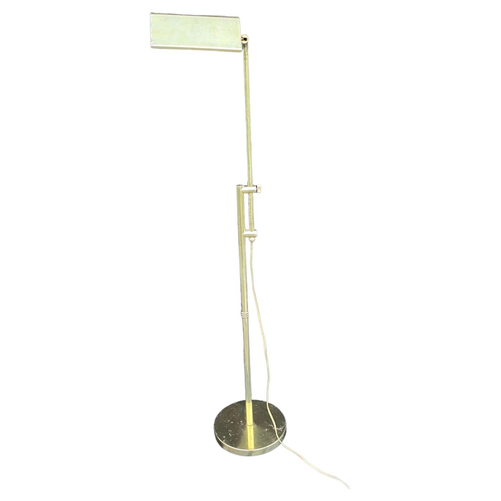 1980s Articulating and Adjustable Brass Pharmacy Lamp For Sale
