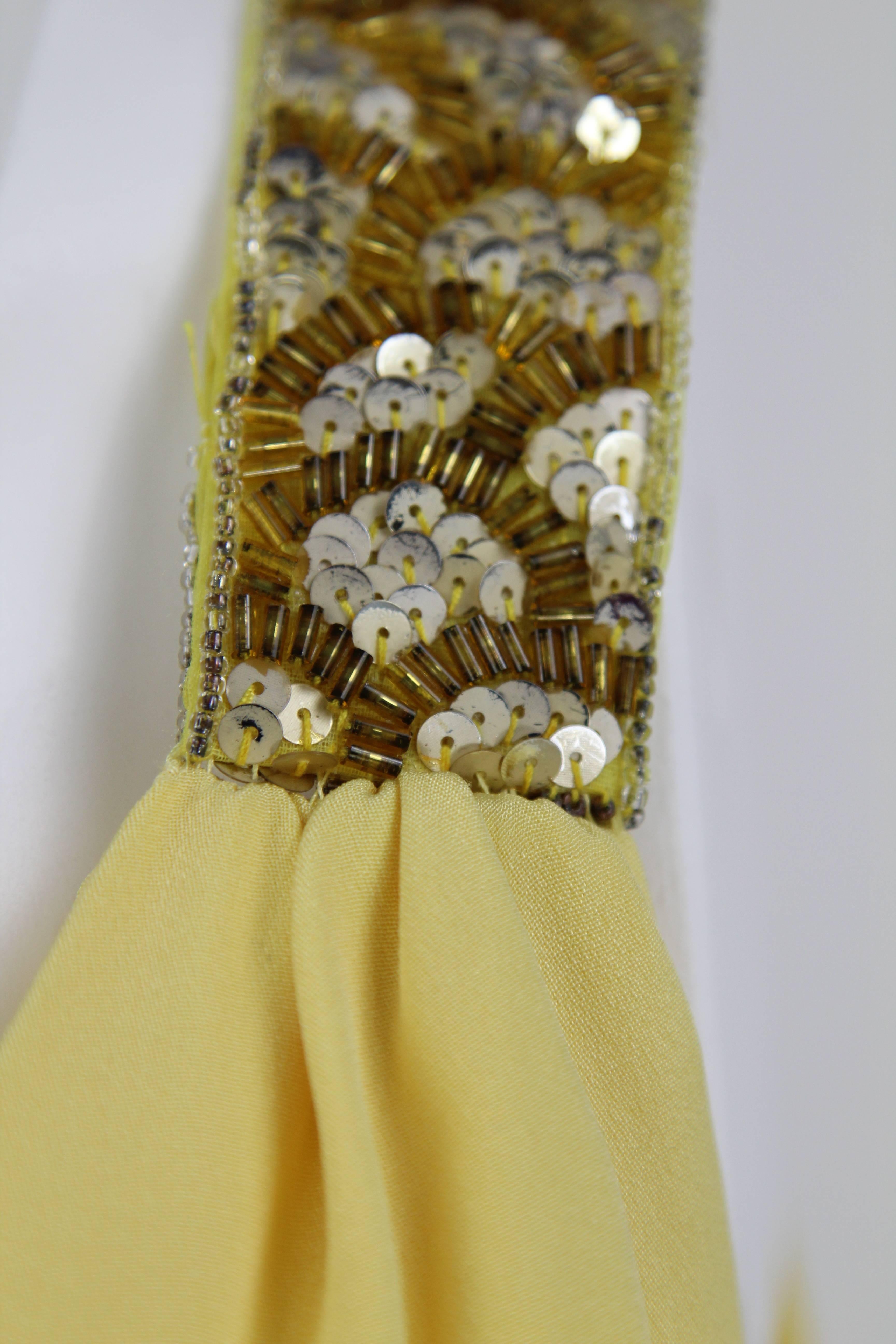 1980S Artisanal Yellow Long Dress 1