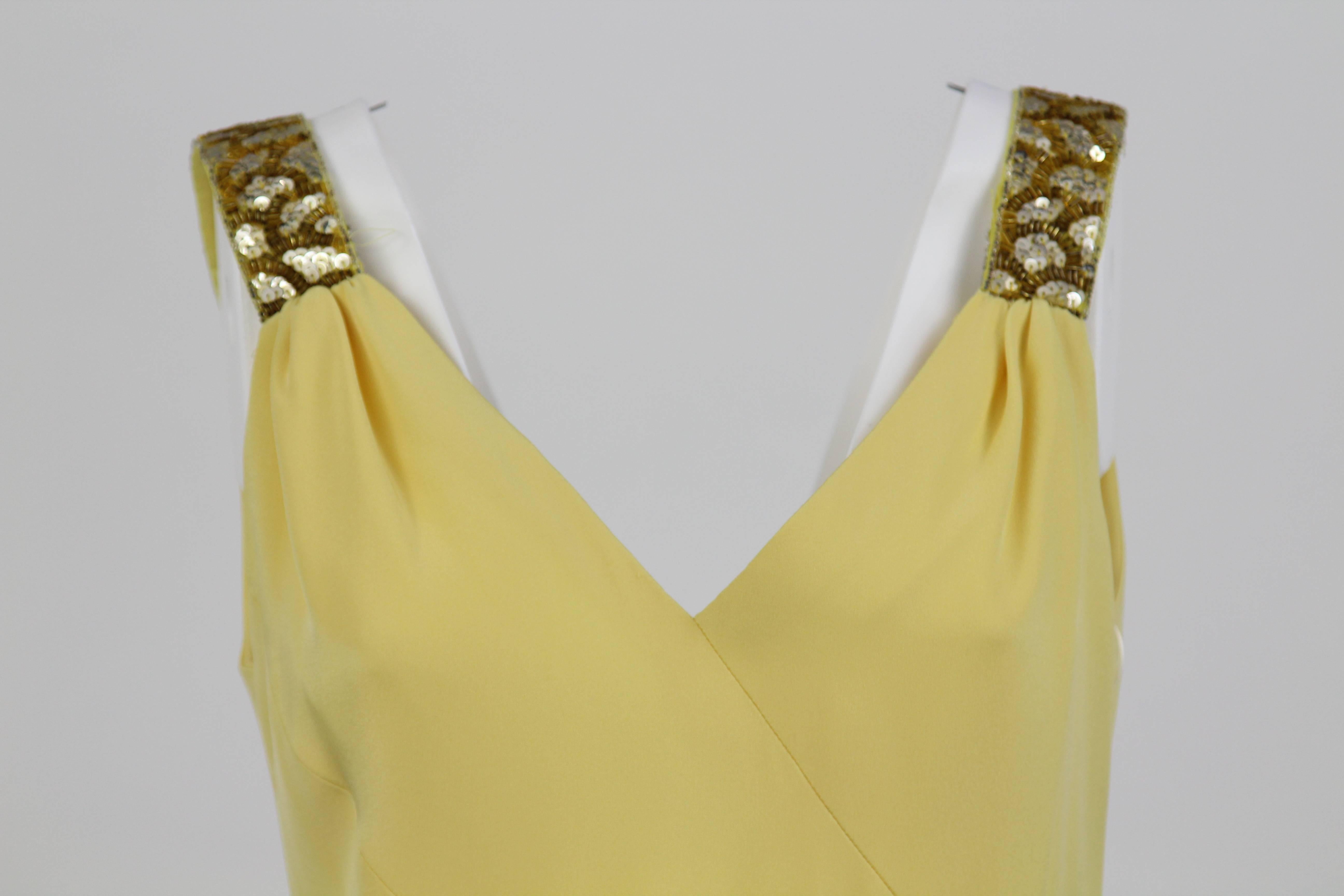 1980S Artisanal Yellow Long Dress 2