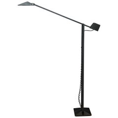 1980s Artup Minimalist Black Metal Articulated Floor Lamp