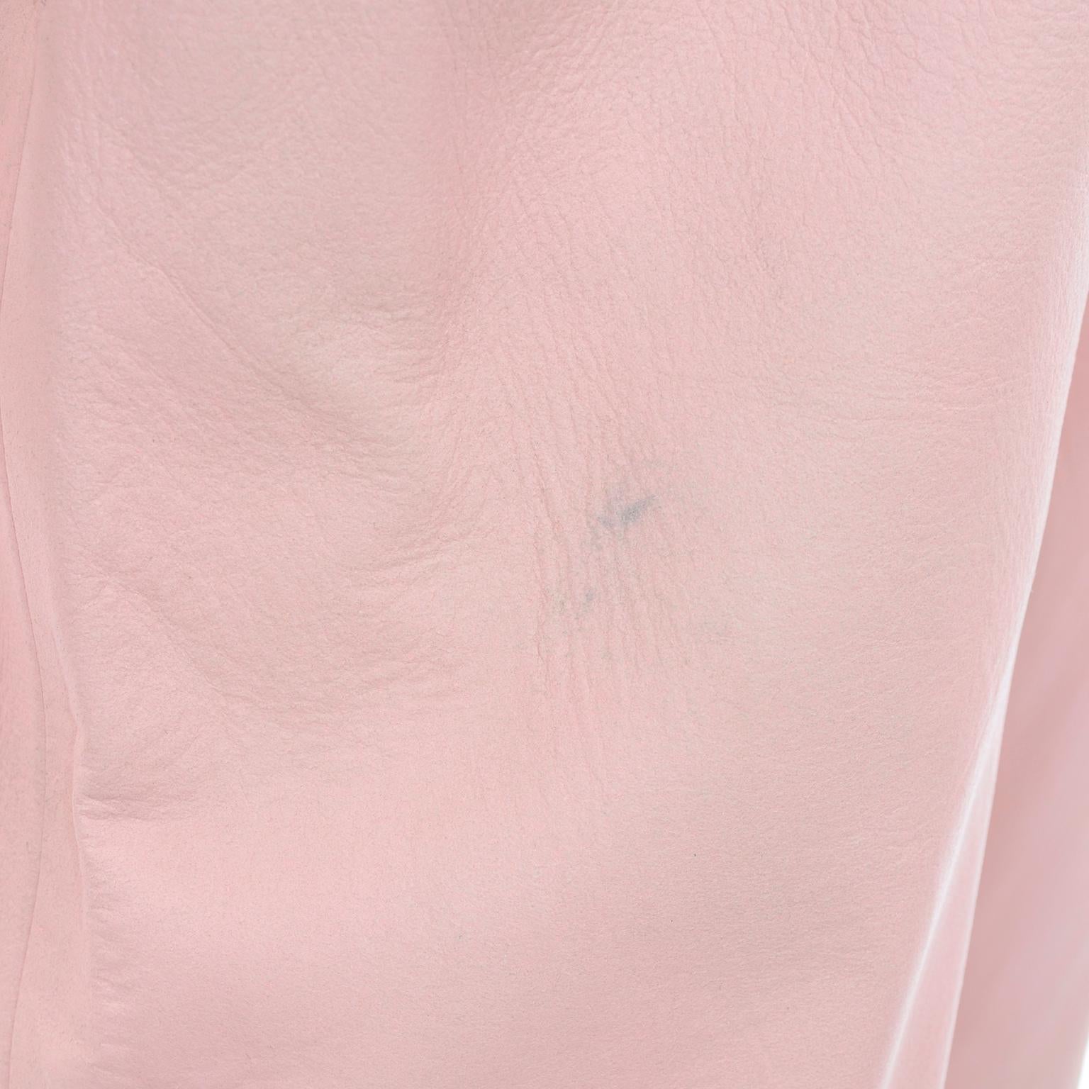 1980s Athleisure Pink Quilted Leather Vintage Tracksuit Sweatshirt Top & Pants 5
