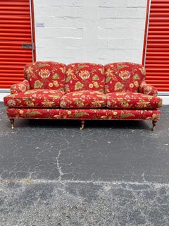 1980s Attributed to George Smith Chintz Floral Linen English Sofa