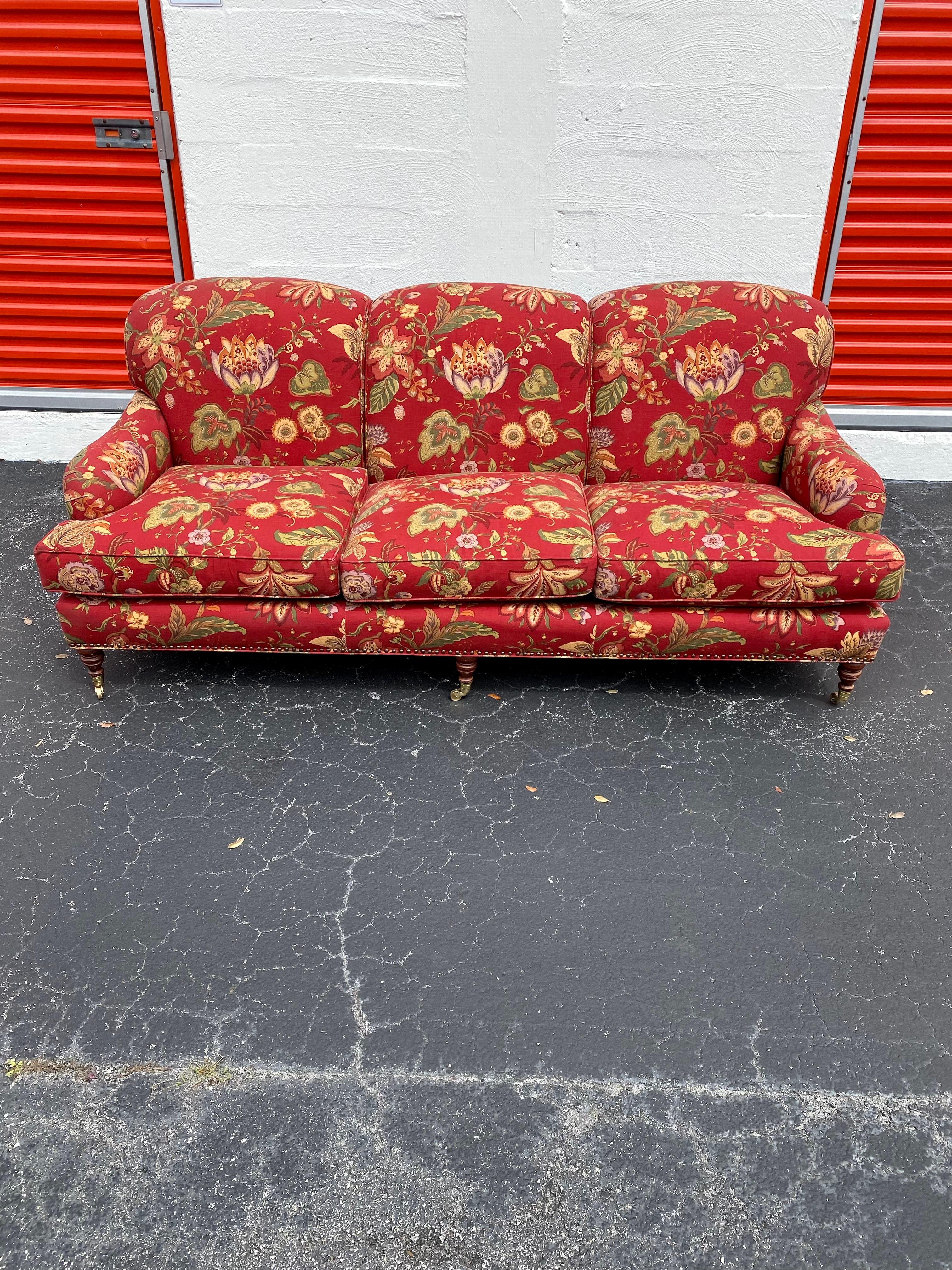 red floral couch