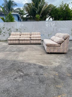 Anni '80 Attribuito a Milo Baughman Pantofole componibili in tweed