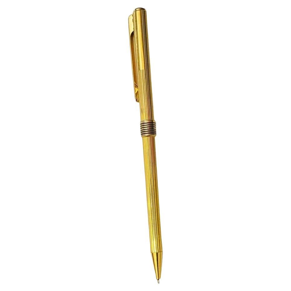 1980s Aurora Marco Polo Gilt-Metal Ballpoint Pen, 
in very good working vintage condition, 
it comes with box
