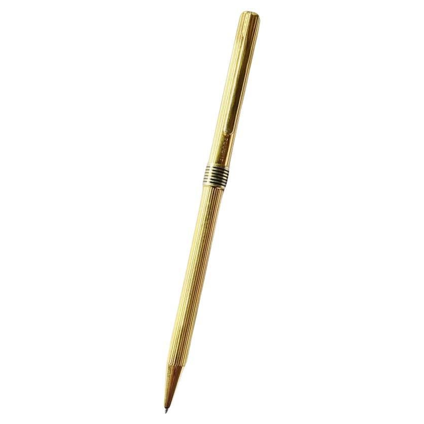 Orange 1980s Aurora Marco Polo Gilt Metal Ballpoint Pen For Sale