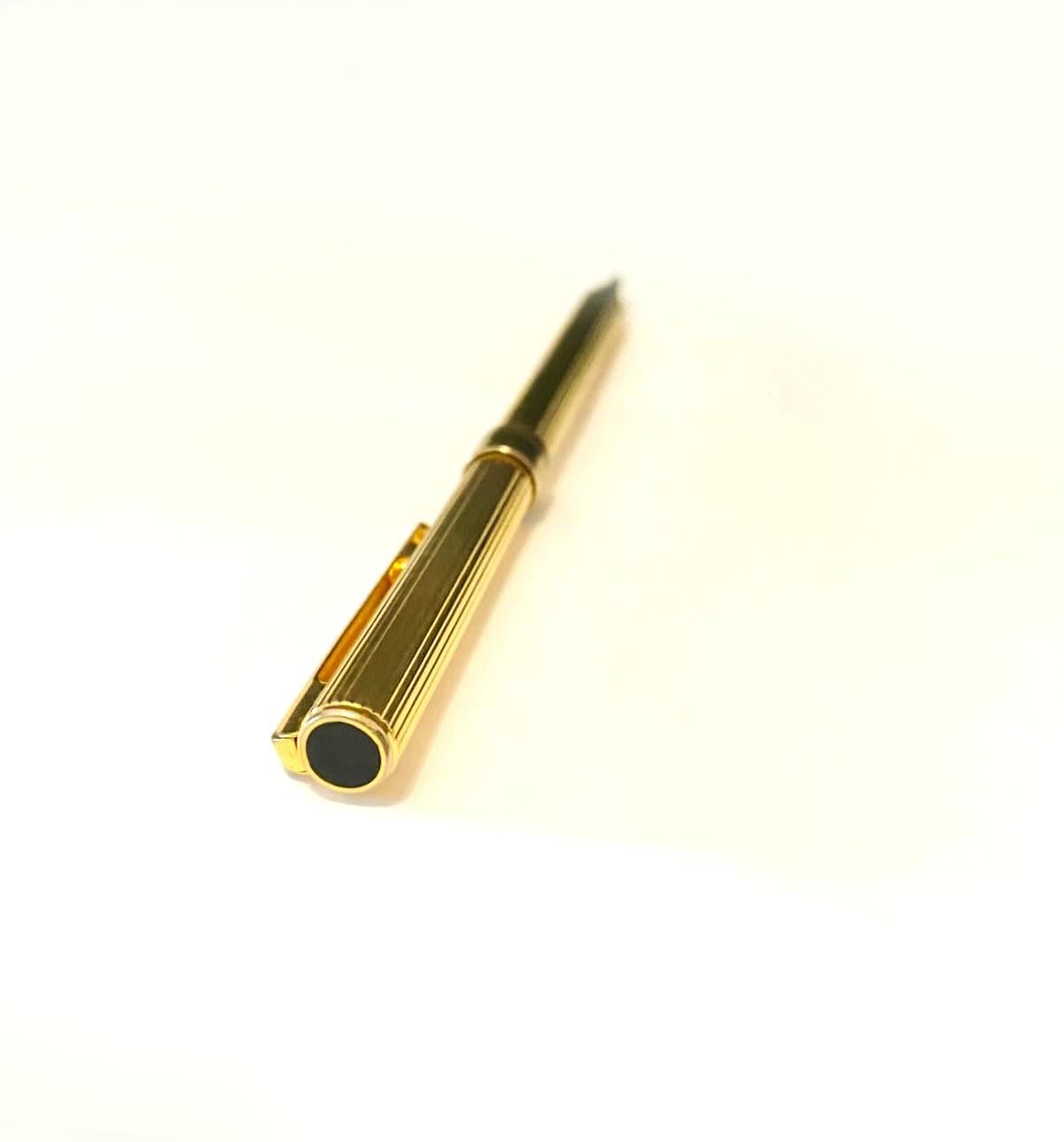 1980s Aurora Marco Polo Gilt Metal Ballpoint Pen In Good Condition For Sale In London, GB