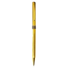 Vintage 1980s Aurora Marco Polo Gilt Metal Ballpoint Pen