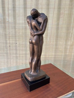 1980s Austin Production "Loving Couple" Brutalist Sculpture Signed by The Artist