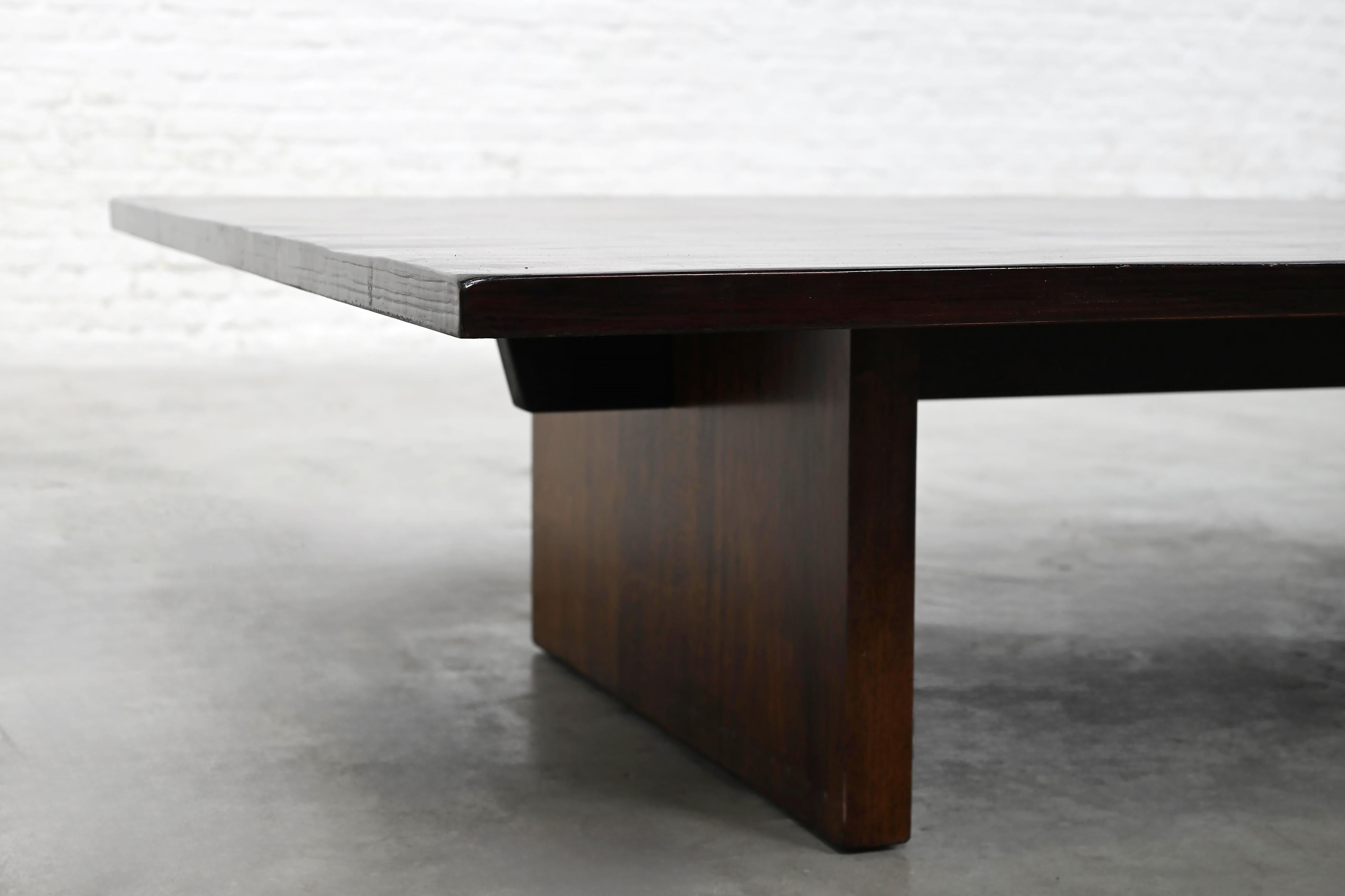 Belgian 1980s Axel Vervoordt Wengé & Bamboo Coffee Table, Belgium For Sale