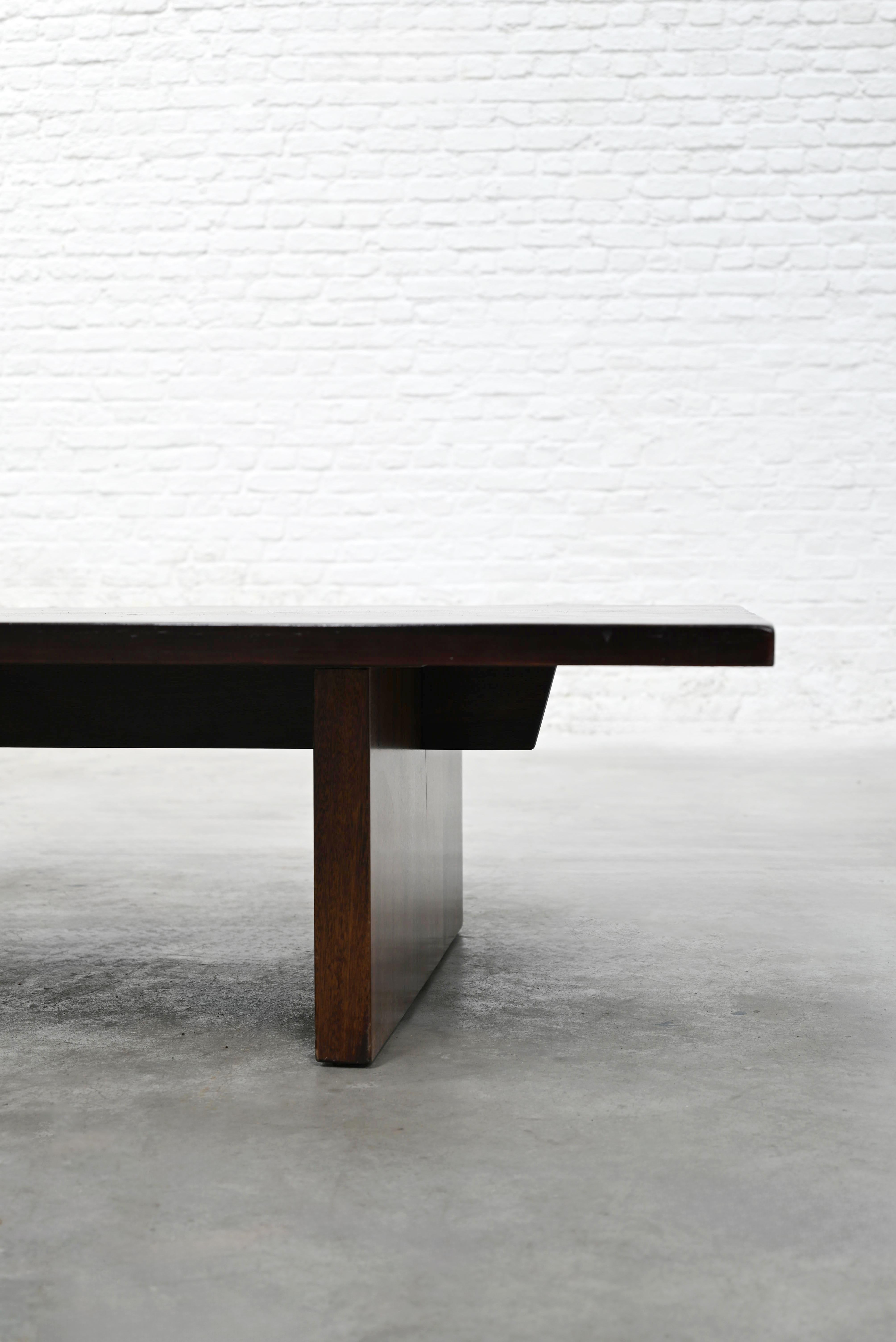 1980s Axel Vervoordt Wengé & Bamboo Coffee Table, Belgium In Good Condition For Sale In Antwerp, Antwerp