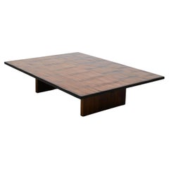 1980s Axel Vervoordt Wengé & Bamboo Coffee Table, Belgium