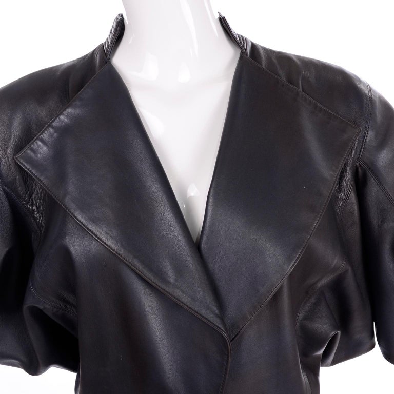 1980s Azzedine Alaia Avant Garde Vintage Leather Jacket W/ Pockets For ...