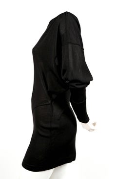 1980's AZZEDINE ALAIA black mini dress with open V shaped back