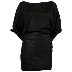 1980's AZZEDINE ALAIA black mini dress with open V shaped back
