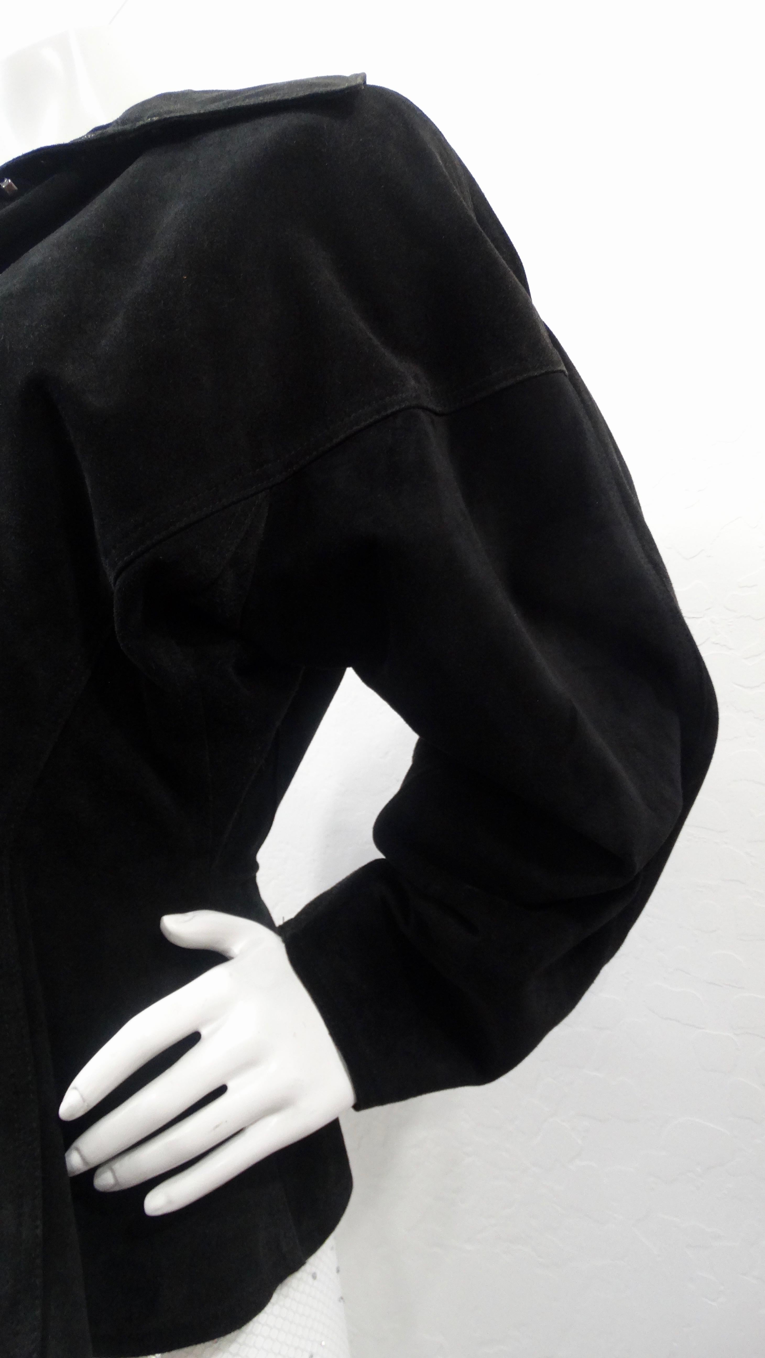 Azzedine Alaia 1980s Black Suede Corset Jacket In Good Condition In Scottsdale, AZ