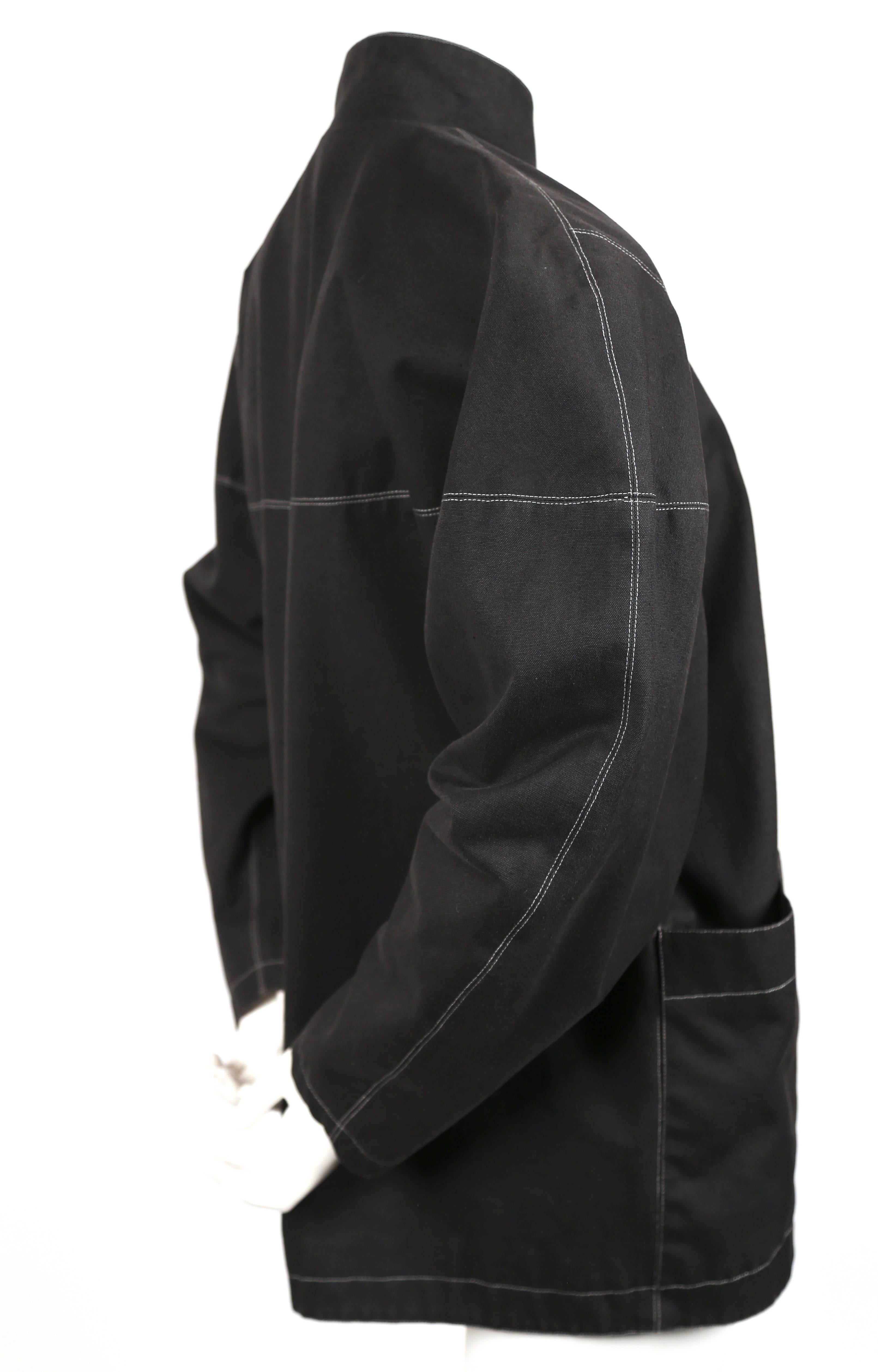 Black 1980's AZZEDINE ALAIA charcoal studio jacket
