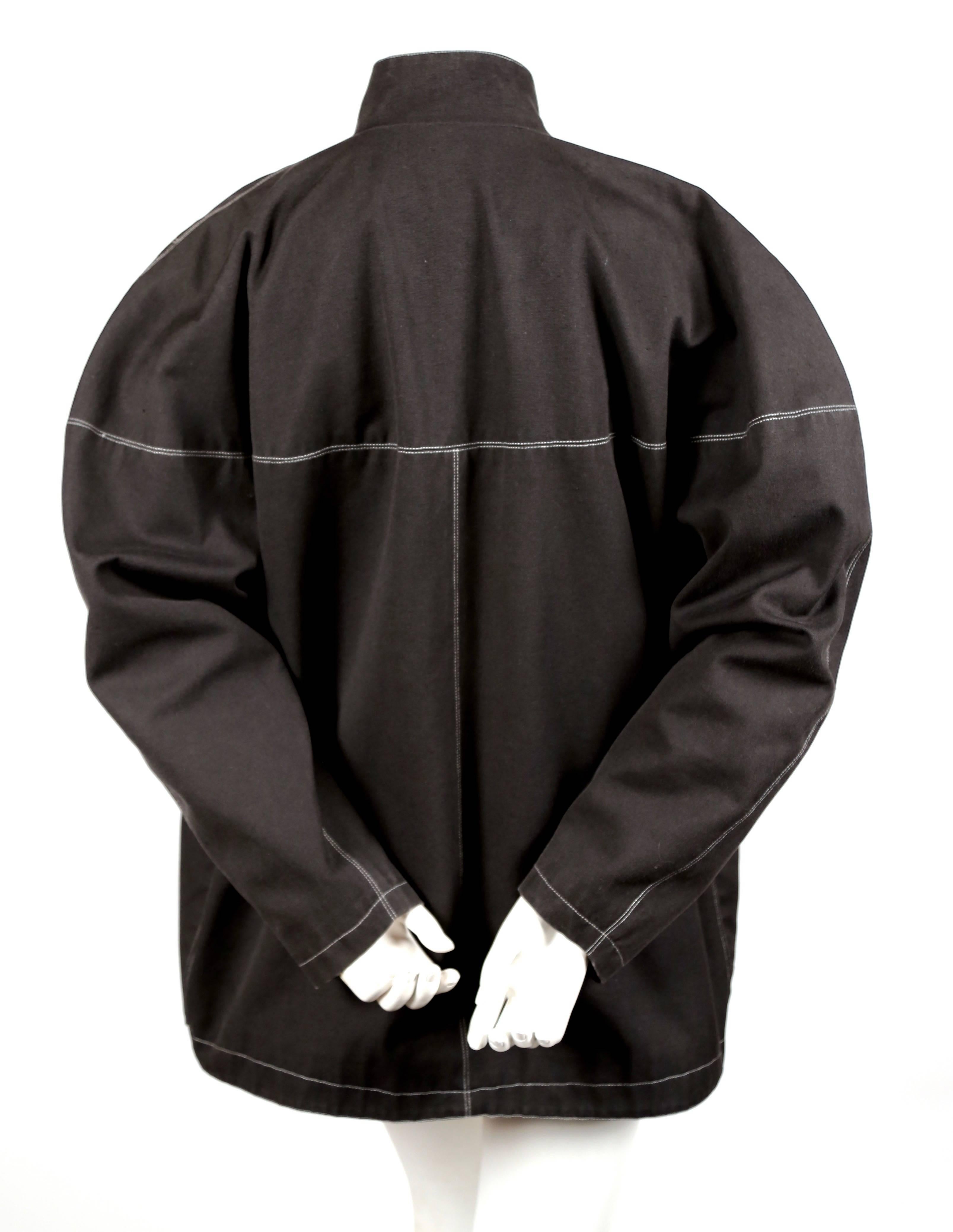 1980's AZZEDINE ALAIA charcoal studio jacket In Excellent Condition In San Fransisco, CA