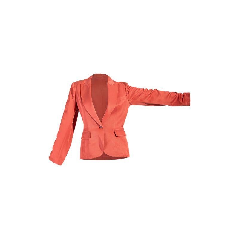 1980s Azzedine Alaia Fitted Deep Coral Blazer In Good Condition In North Hollywood, CA