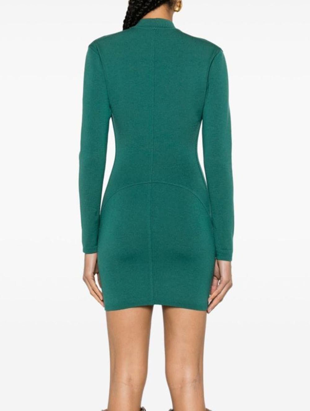 1980s Azzedine Alaia Green Minidress In Good Condition For Sale In Paris, FR
