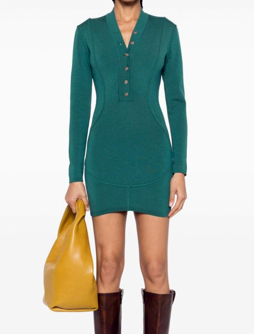 Women's 1980s Azzedine Alaia Green Minidress For Sale