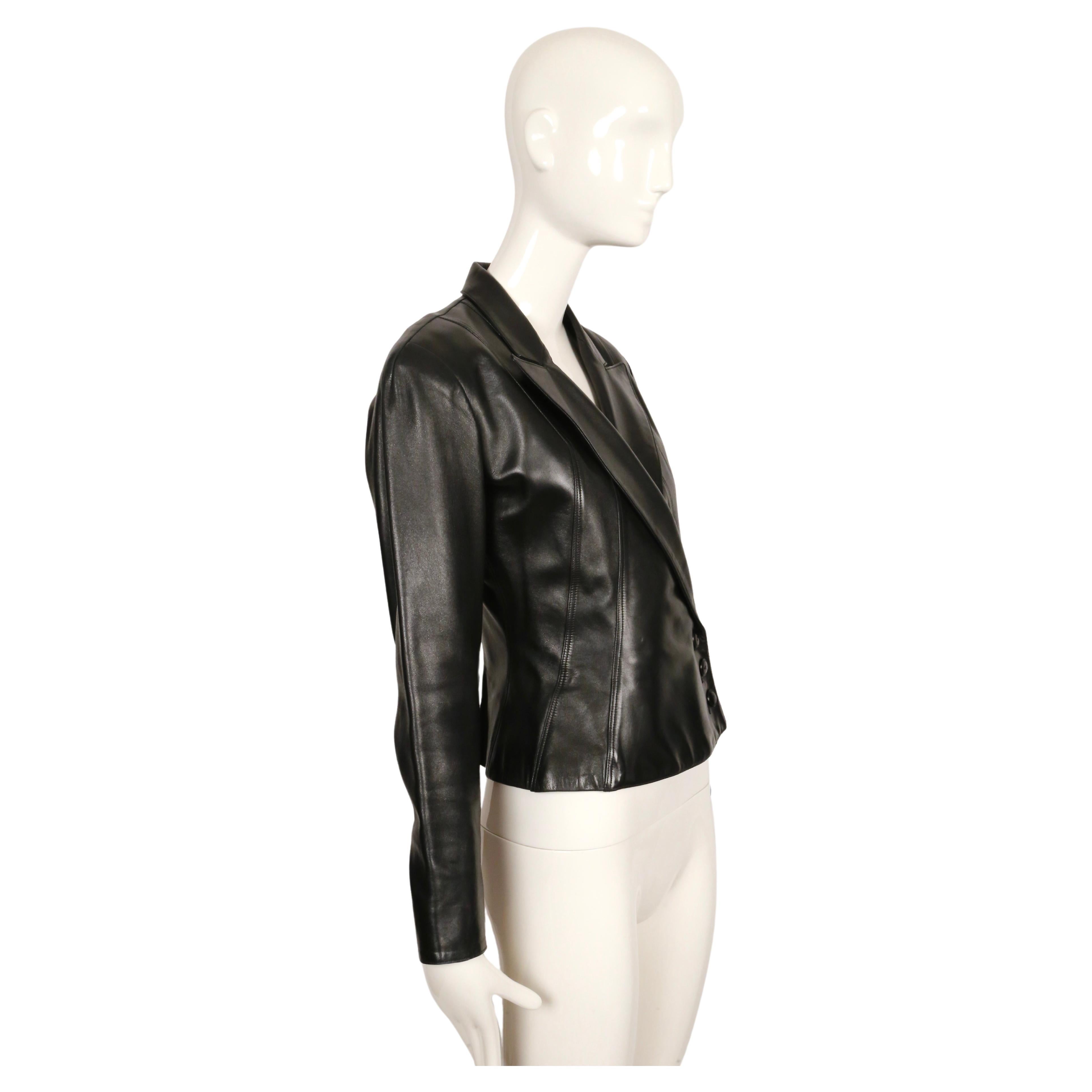 Women's 1990 AZZEDINE ALAIA jet black RUNWAY leather jacket