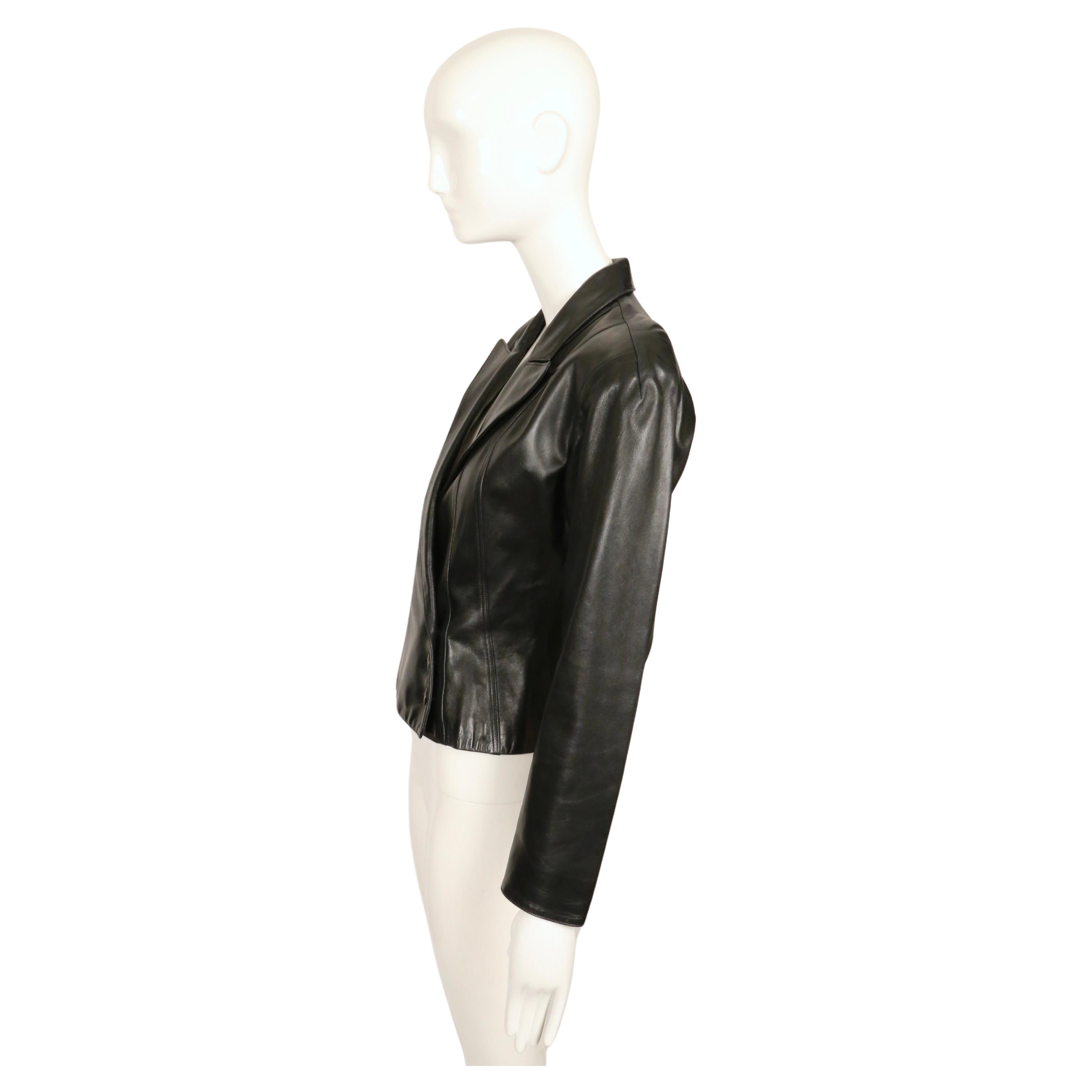 1990 AZZEDINE ALAIA jet black RUNWAY leather jacket 3