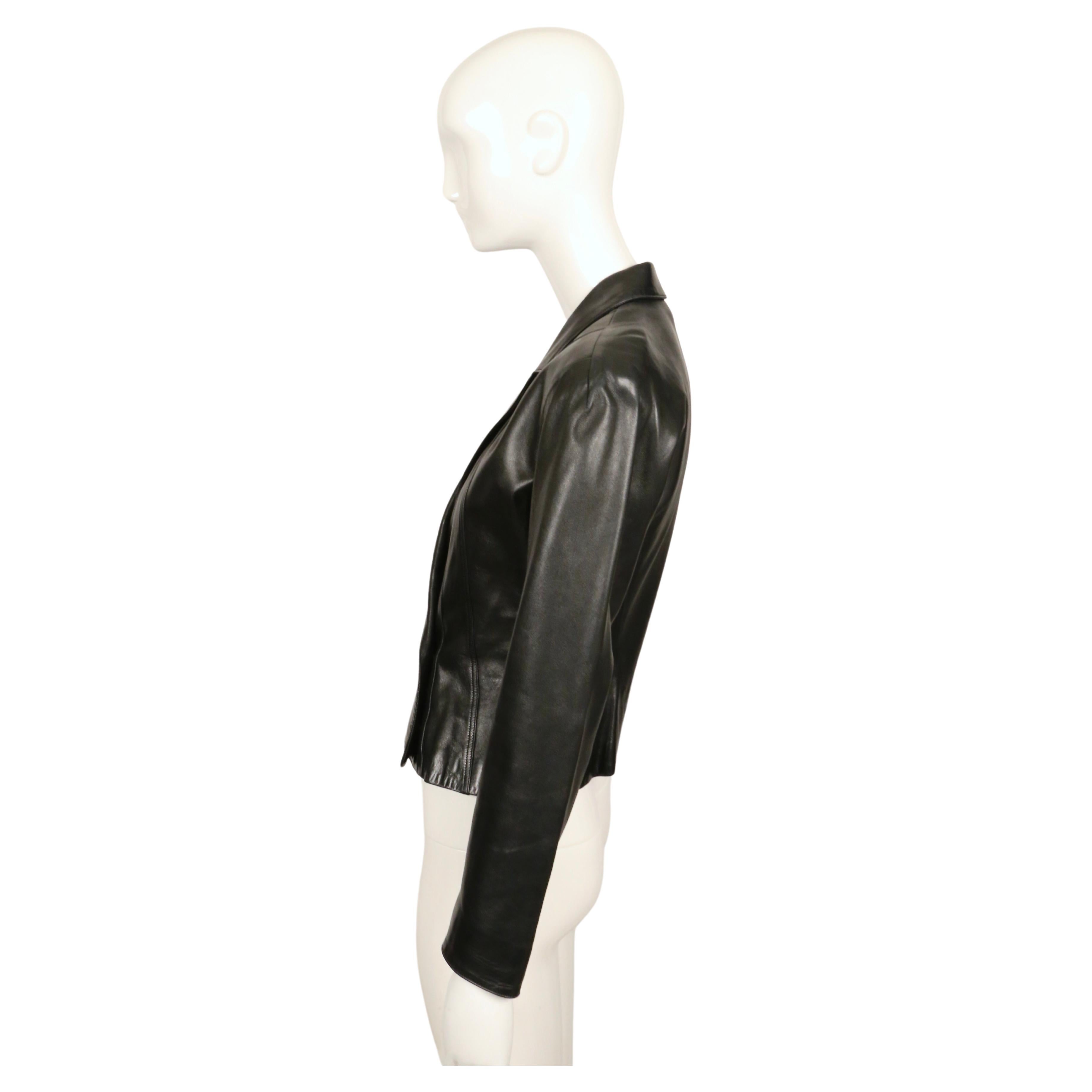 1990 AZZEDINE ALAIA jet black RUNWAY leather jacket 4