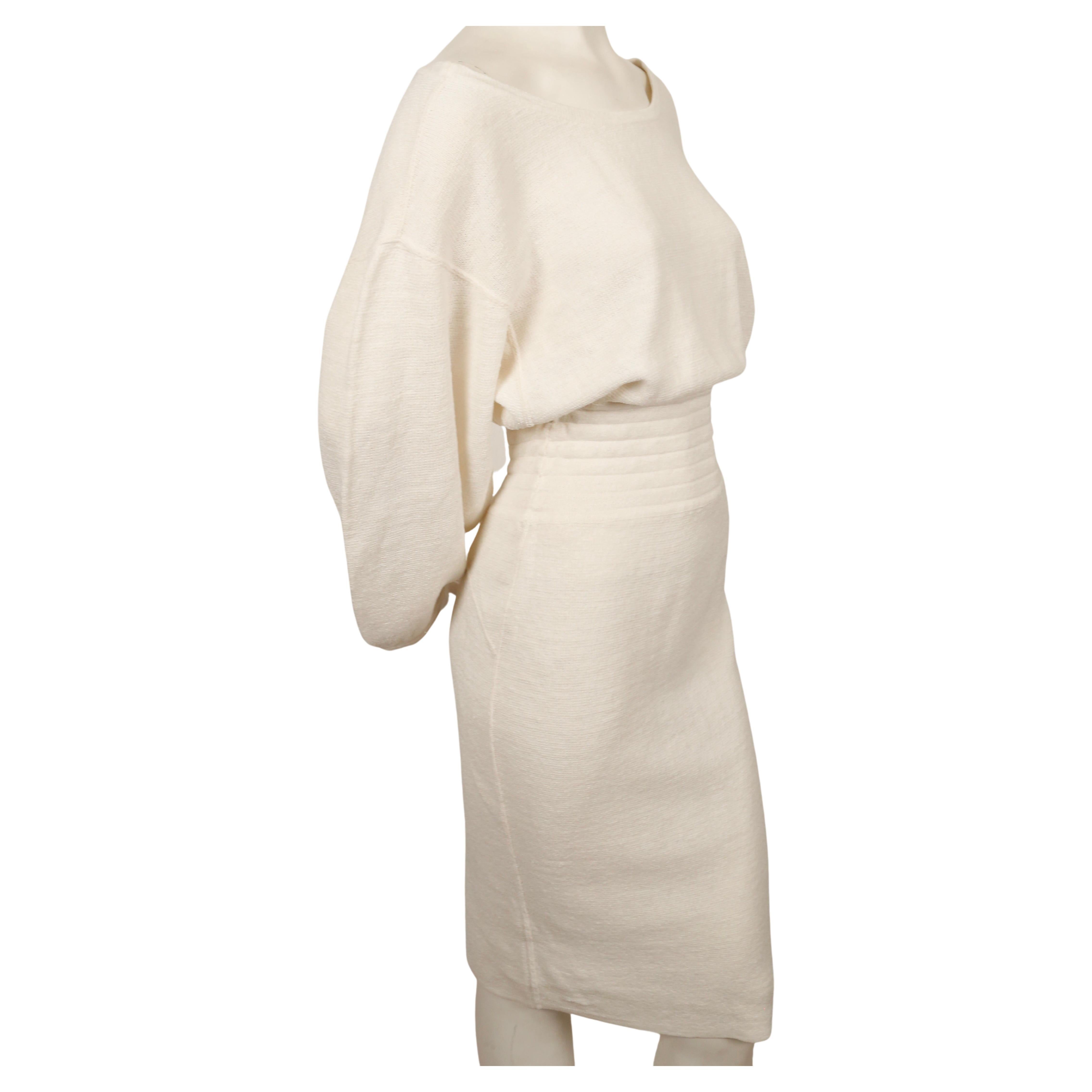 1985 AZZEDINE ALAIA linen knit dress with cut out back For Sale 1