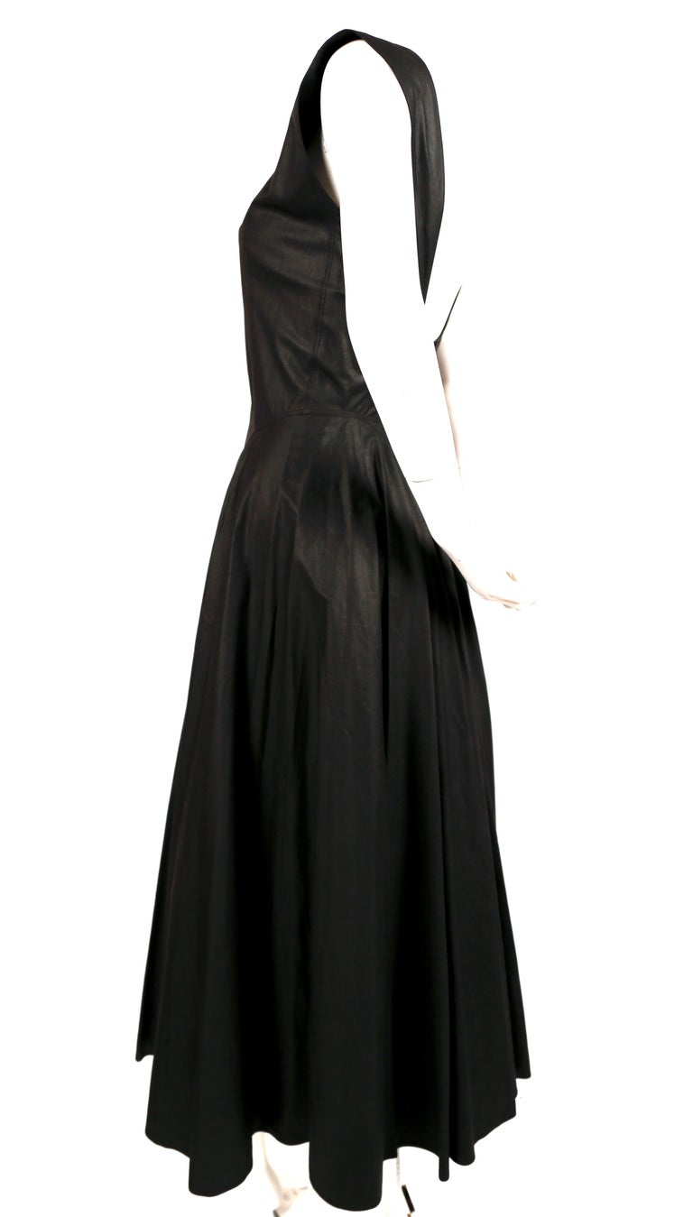 1980's AZZEDINE ALAIA long full skirted seamed black dress For Sale at ...