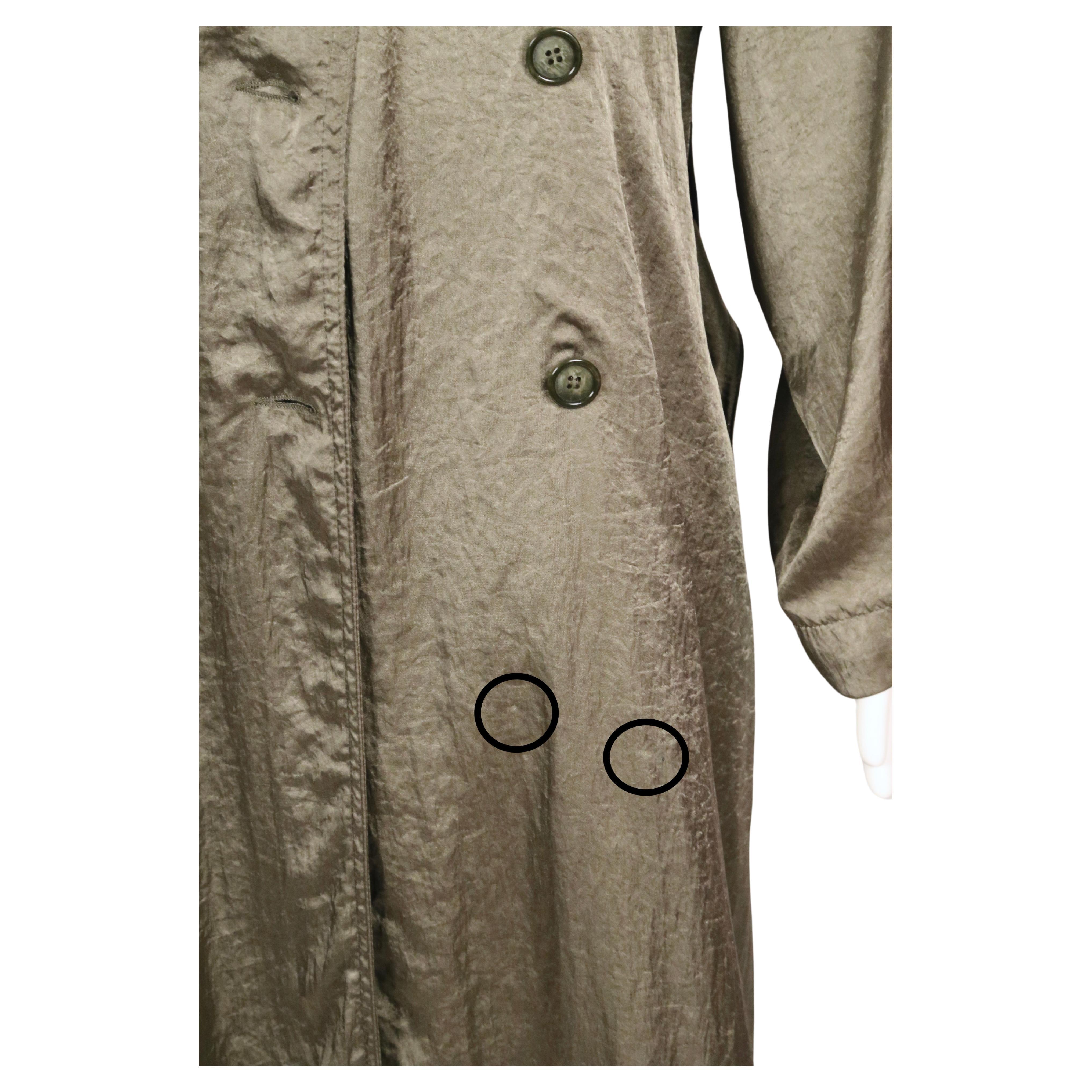 1980's AZZEDINE ALAIA long olive green nylon trench coat 7