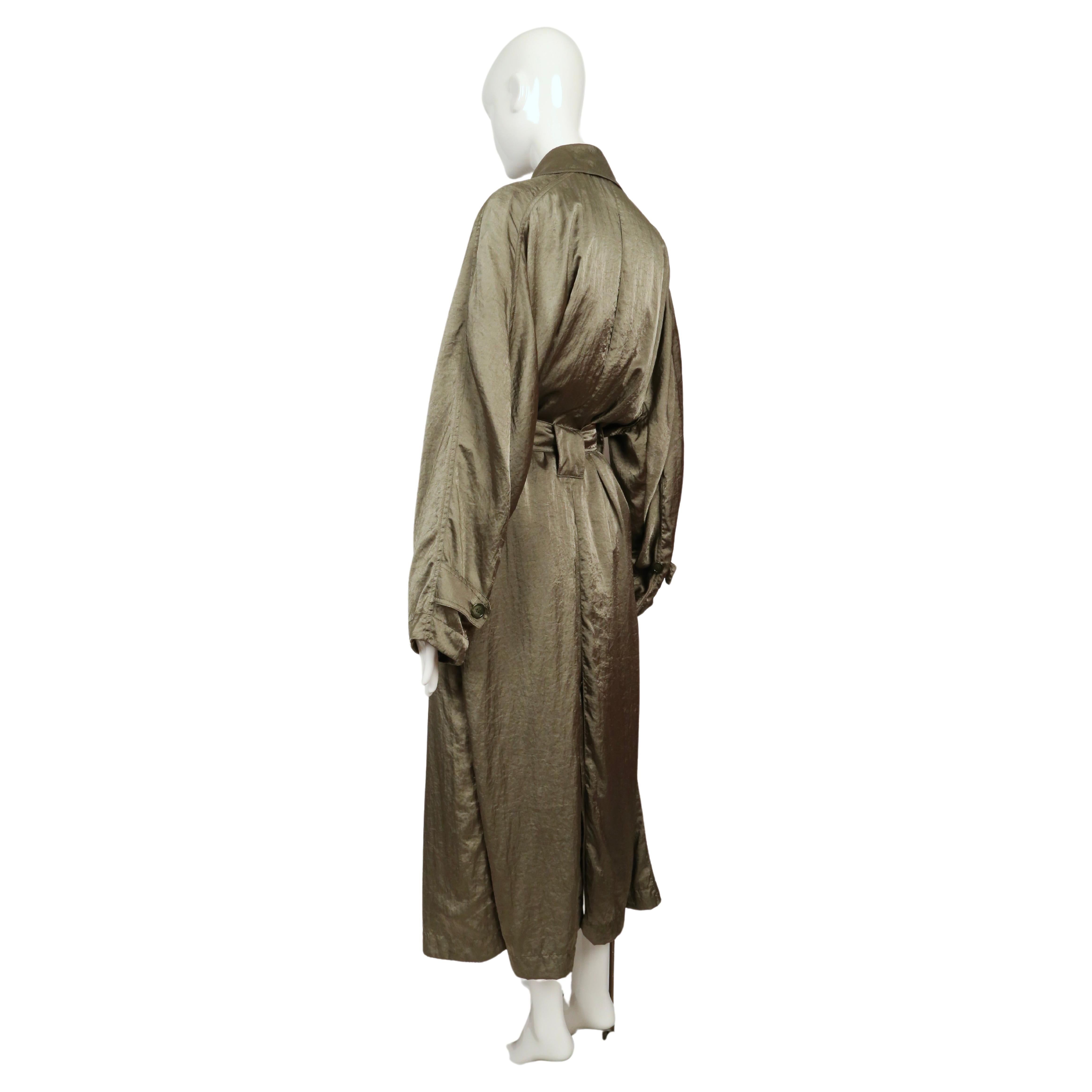 1980's AZZEDINE ALAIA long olive green nylon trench coat 5