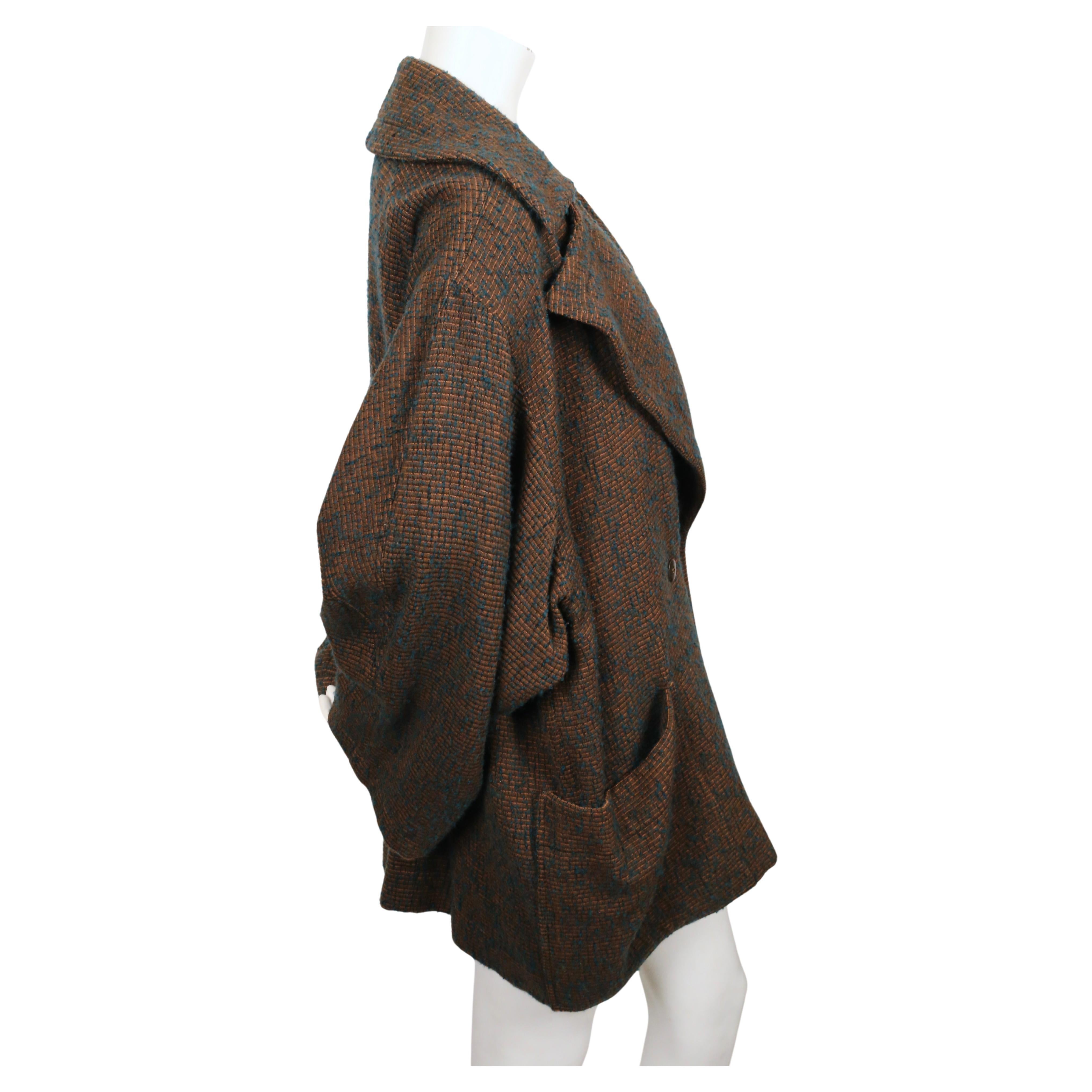 1980's AZZEDINE ALAIA oversized boucle wool coat with wrap around pockets 1